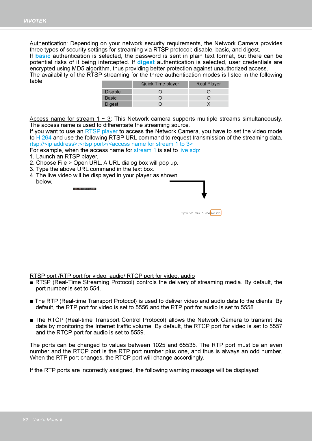 Vivotek FD8167-(T) user manual Disable Basic Digest 