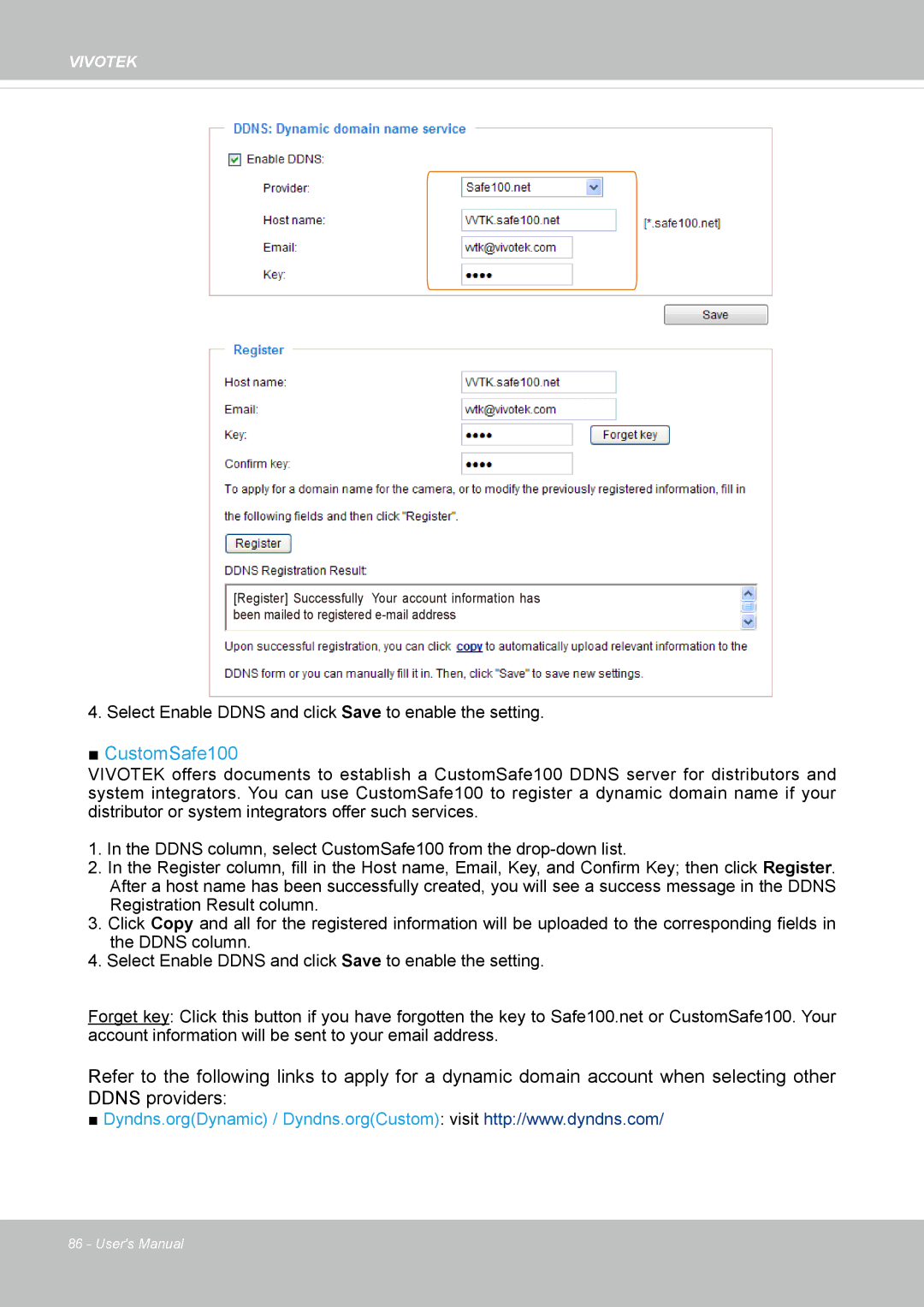 Vivotek FD8167-(T) user manual CustomSafe100 