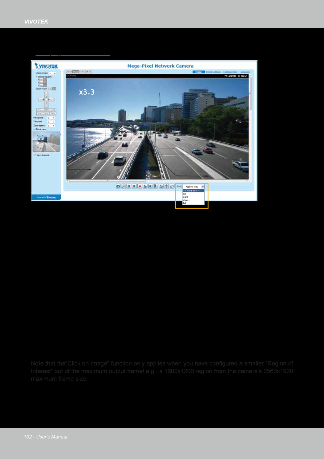 Vivotek FD8167-(T) user manual x3.3, Home page in E-PTZMode 