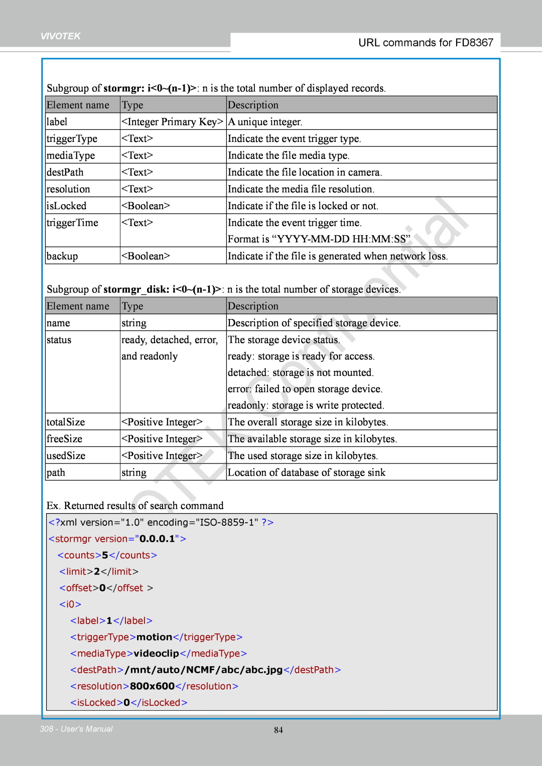Vivotek FD8167-(T) user manual URL commands for FD8367, Users Manual 