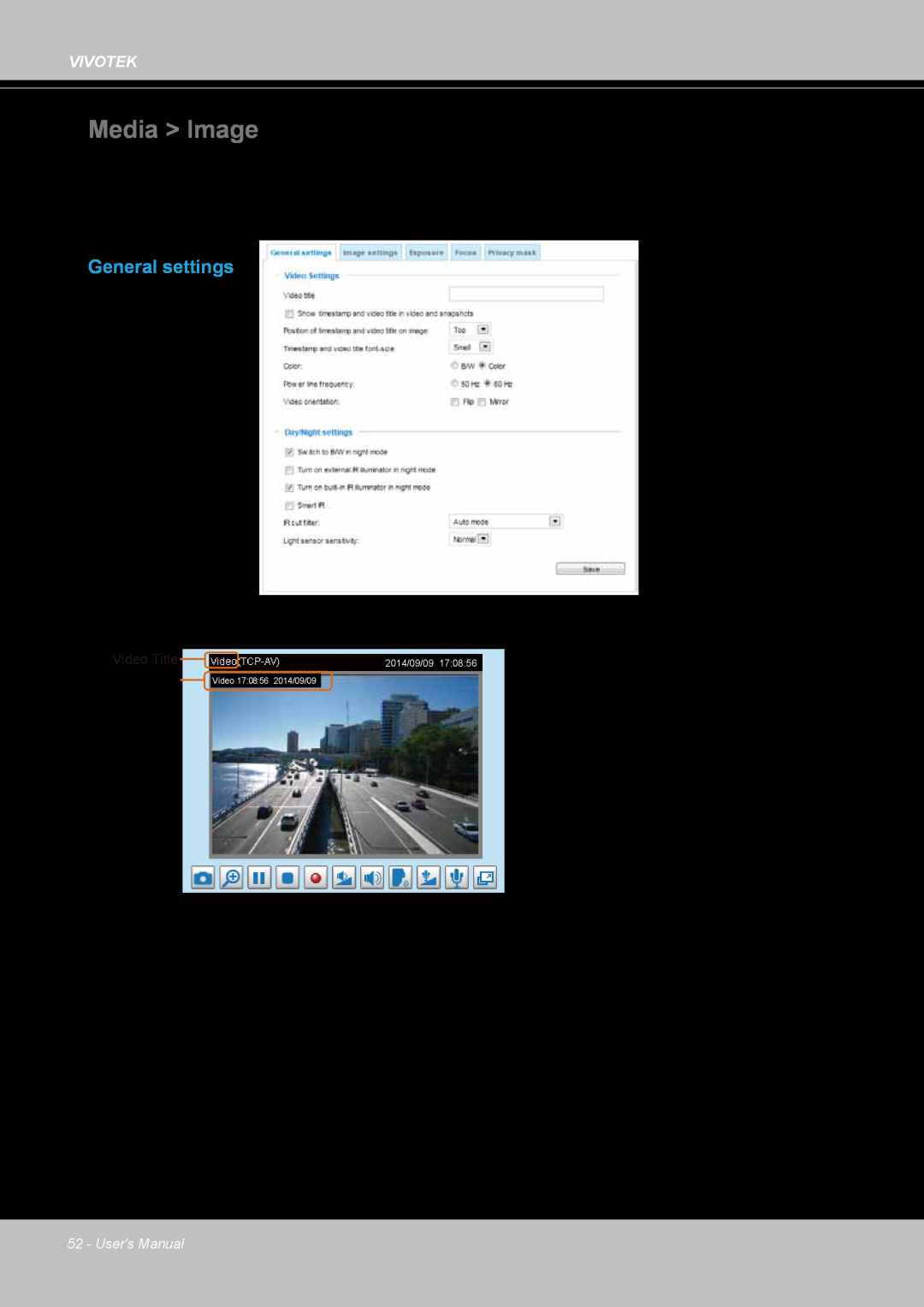 Vivotek FD8167-(T) user manual Media > Image, General settings 