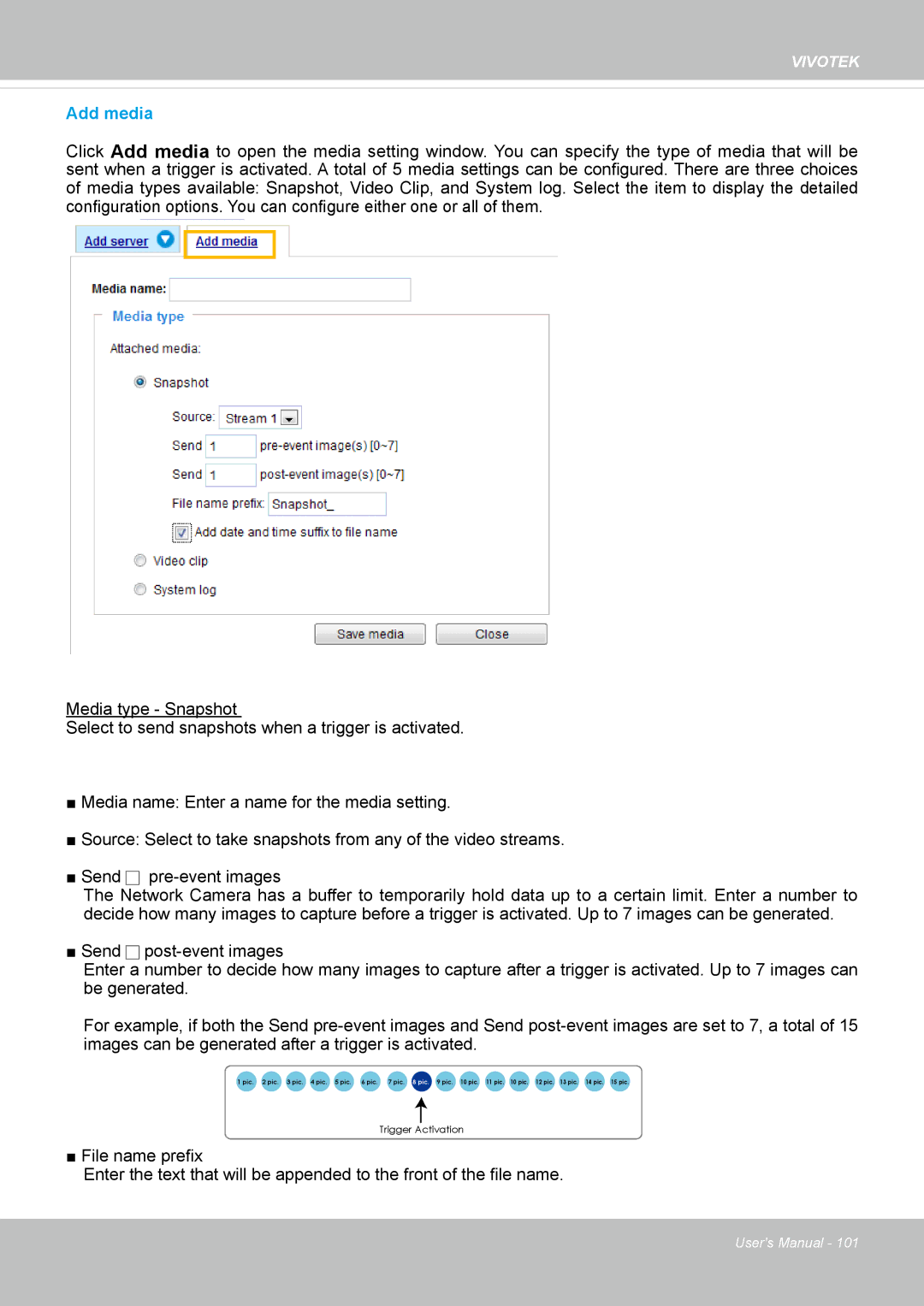 Vivotek FD8169 user manual Add media 