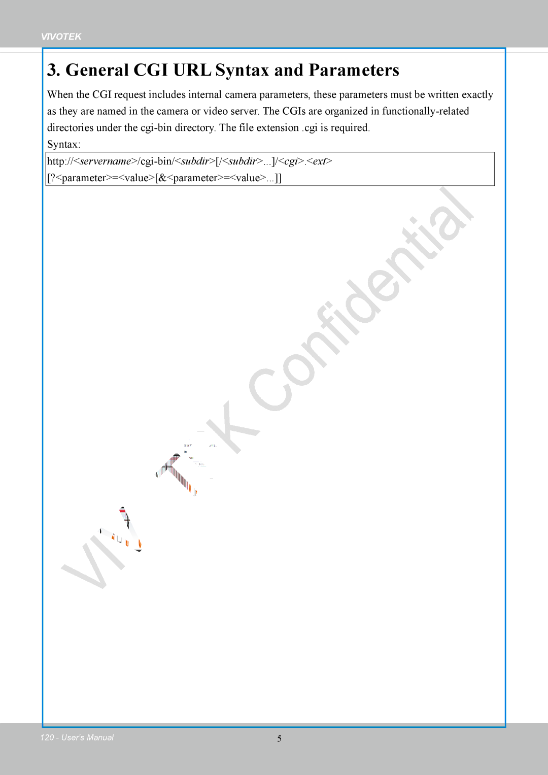 Vivotek FD8169 user manual General CGI URL Syntax and Parameters 