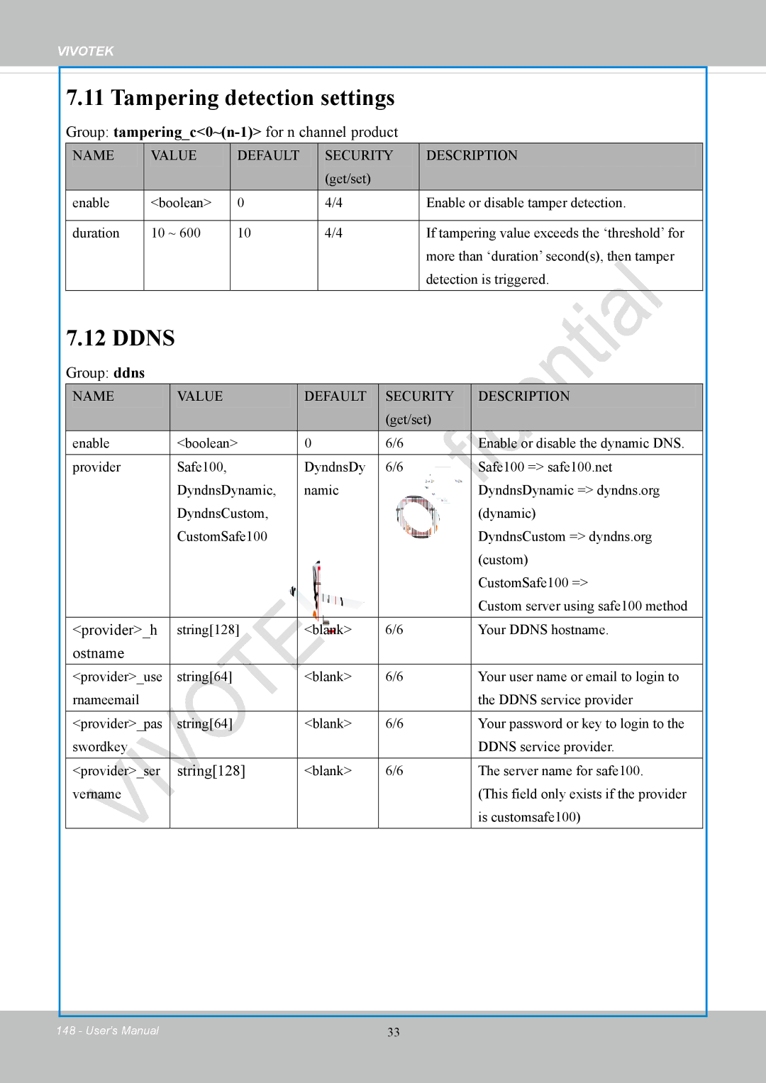 Vivotek FD8169 user manual Tampering detection settings, Ddns 