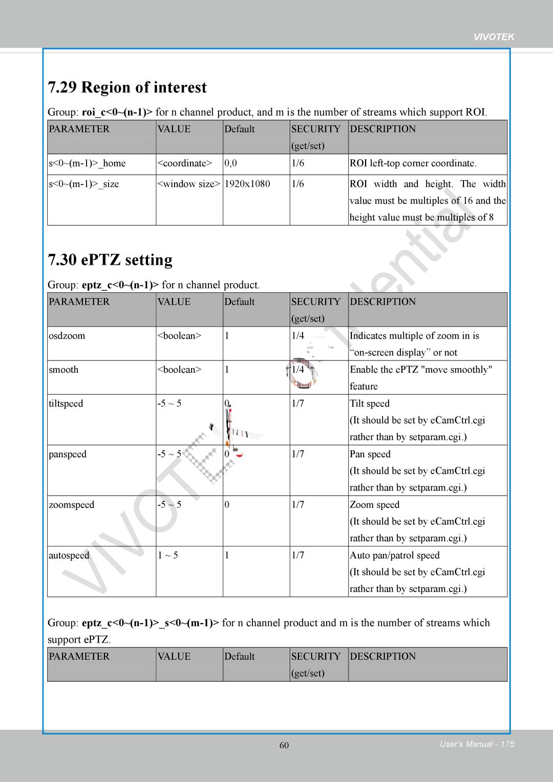 Vivotek FD8169 user manual Region of interest, EPTZ setting, Group eptzc0~n-1for n channel product 