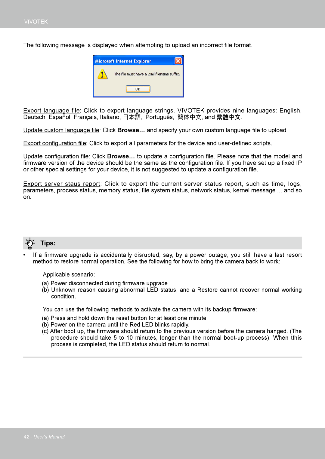 Vivotek FD8169 user manual Tips 