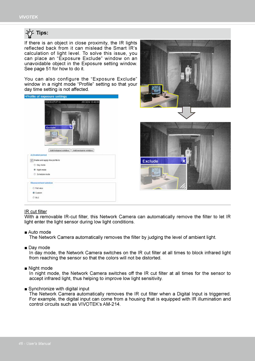 Vivotek FD8169 user manual Exclude 