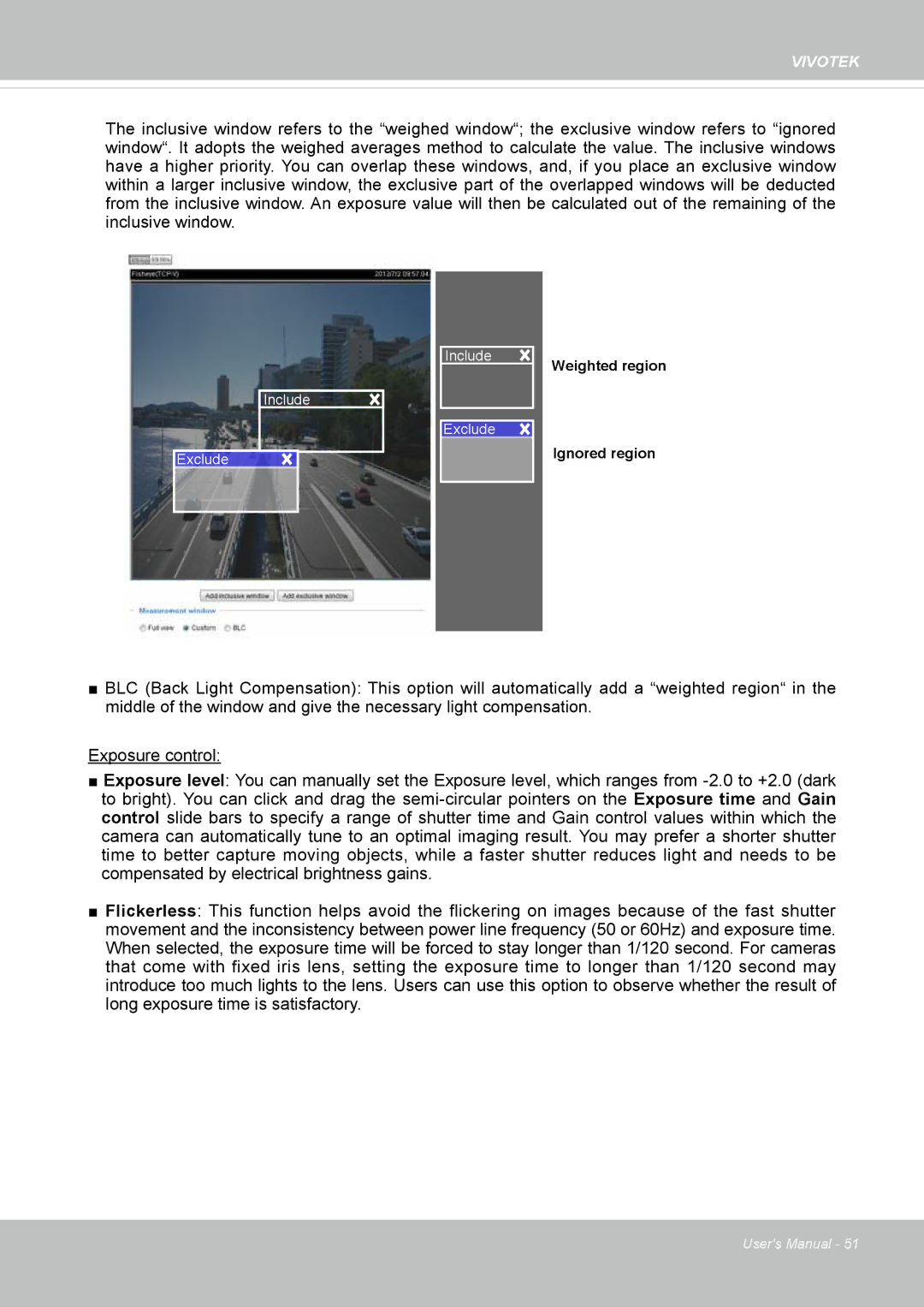 Vivotek FD8169 user manual Weighted region Ignored region 