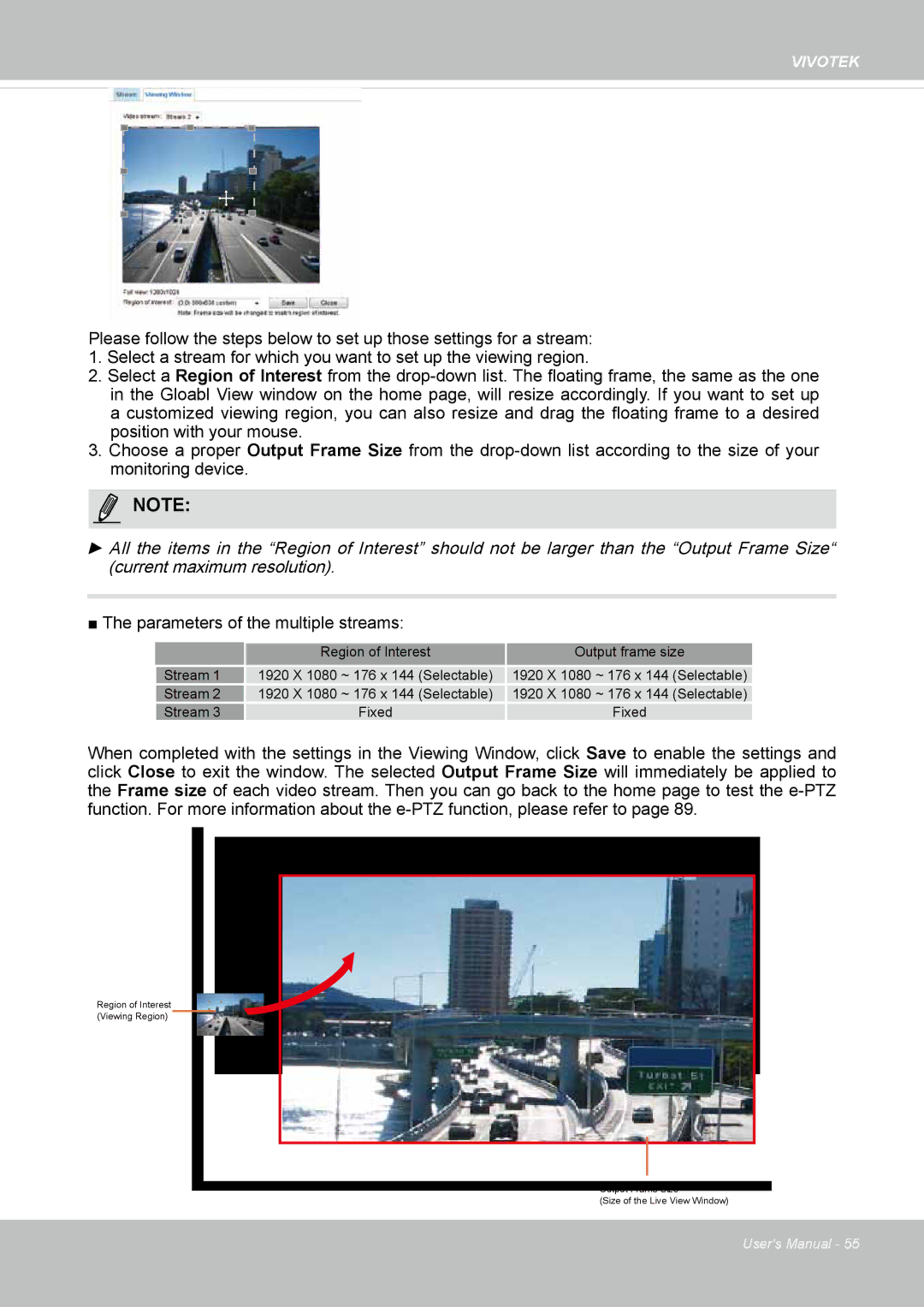 Vivotek FD8169 user manual MediaNOTE Video, Parameters of the multiple streams 