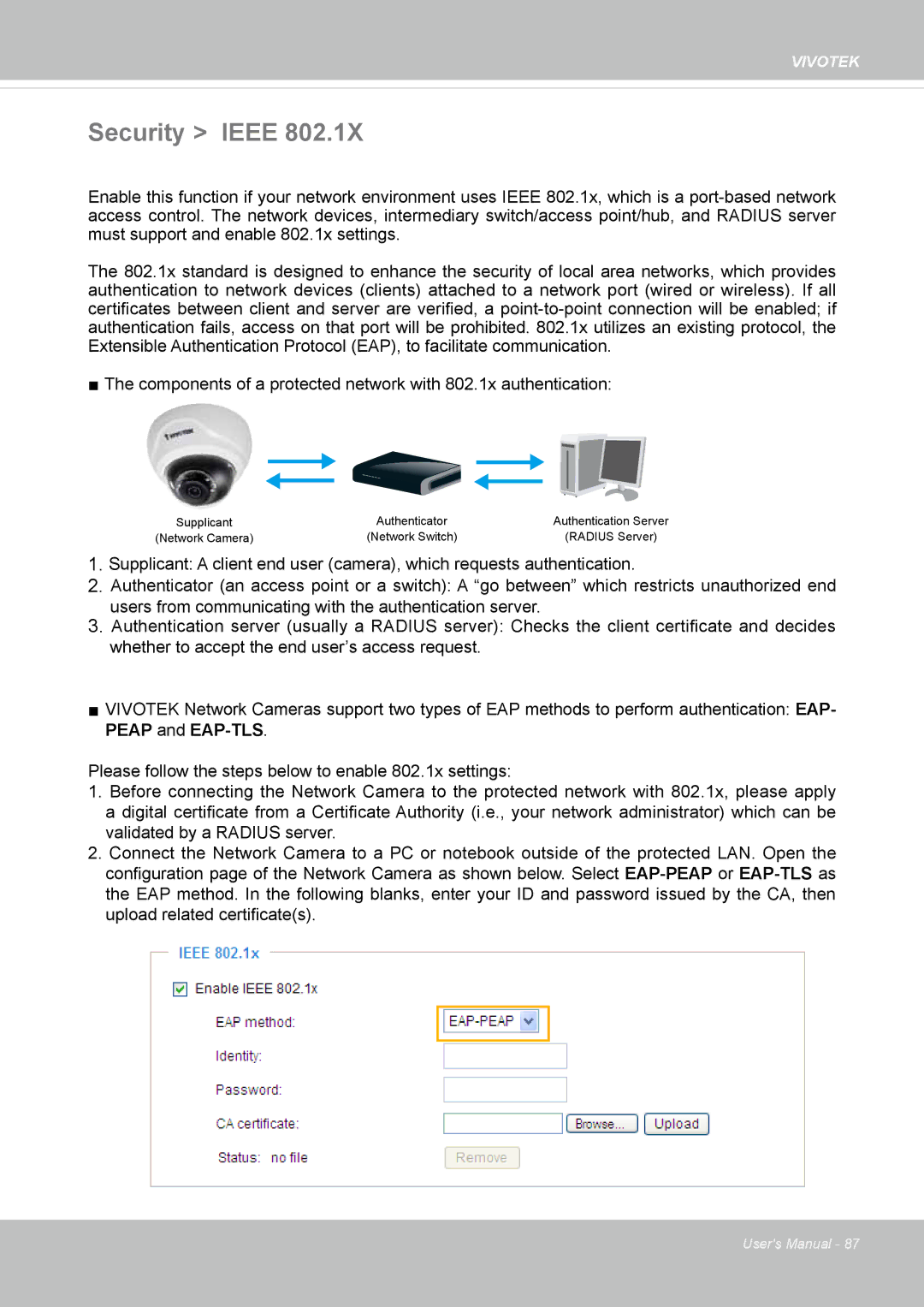 Vivotek FD8169 user manual Security Ieee 