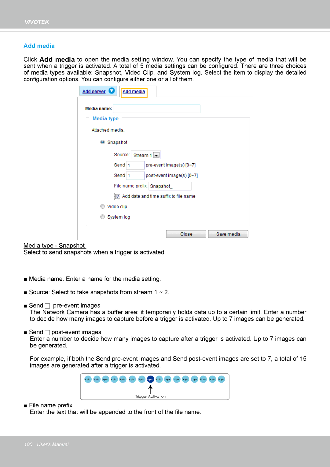 Vivotek FD8335H user manual Add media 