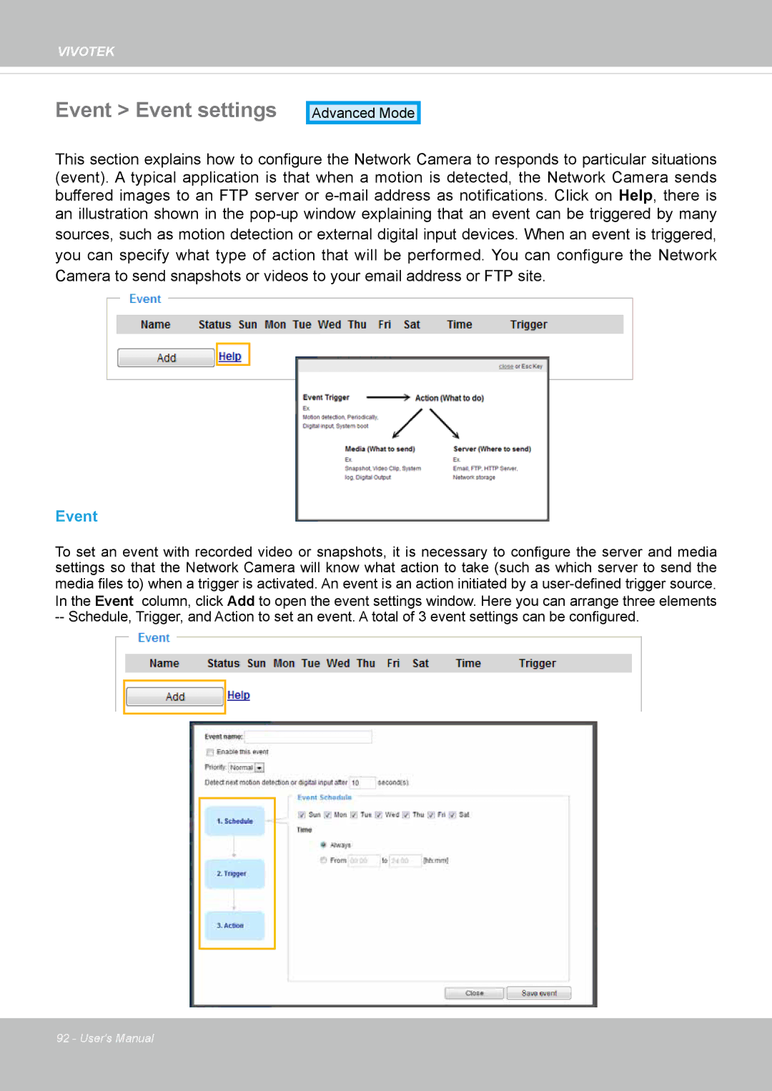 Vivotek FD8335H user manual Event Event settings 