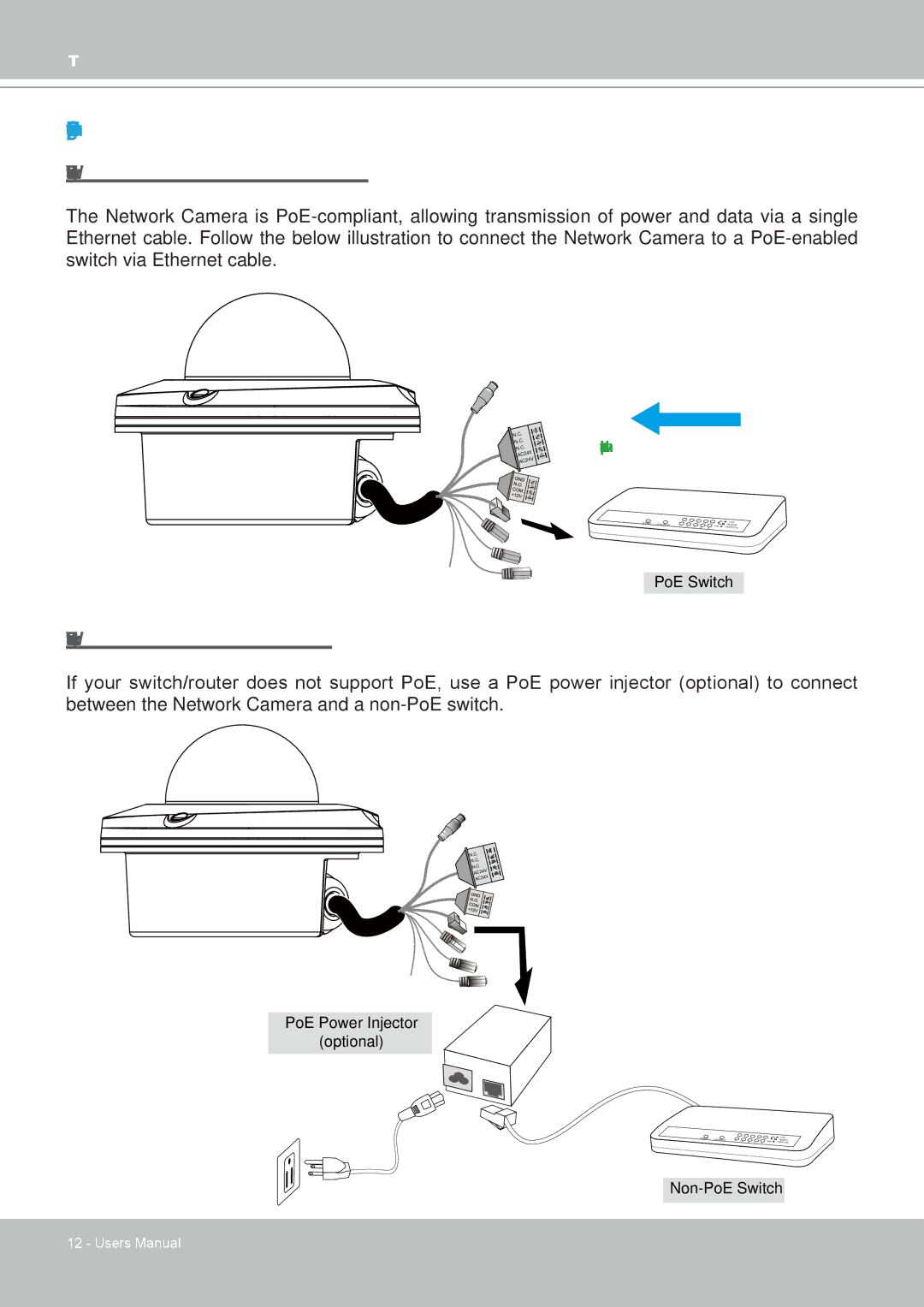 Vivotek FD8361 user manual Set up the Network Camera through Power over Ethernet PoE 