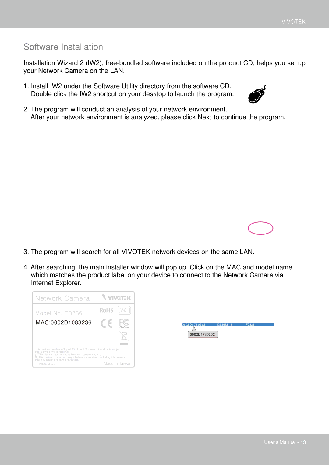 Vivotek FD8361 user manual Software Installation, RoHS 