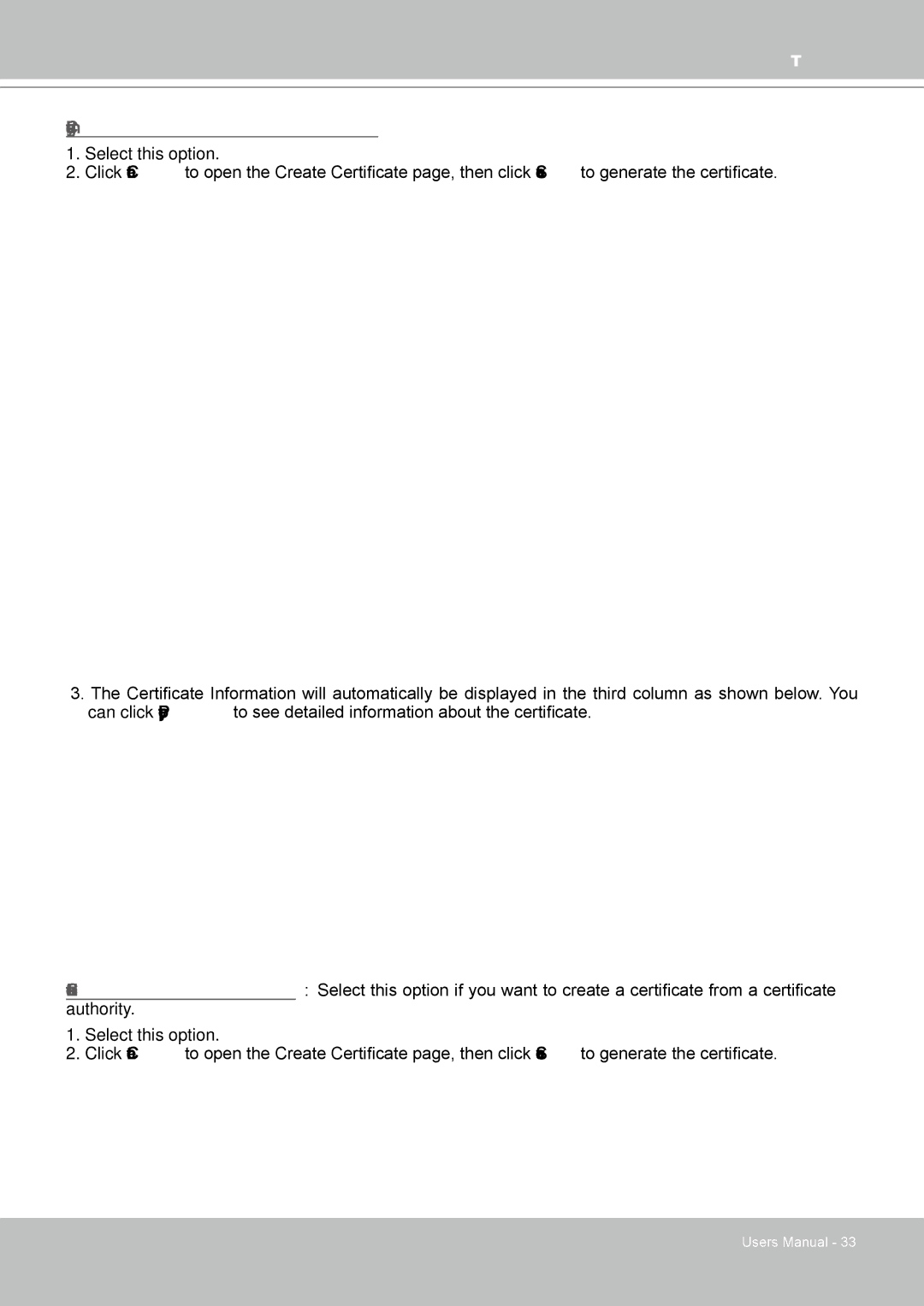 Vivotek FD8361 user manual Create self-signed certificate manually 