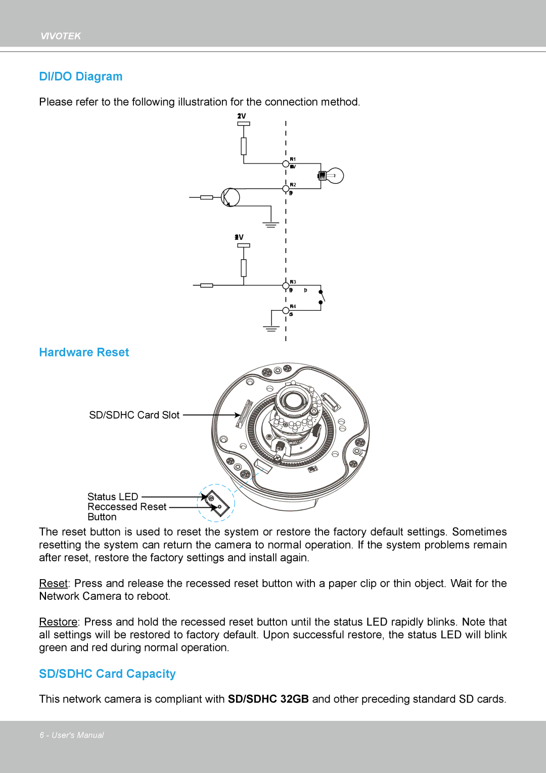 Vivotek FD8361 user manual DI/DO Diagram 