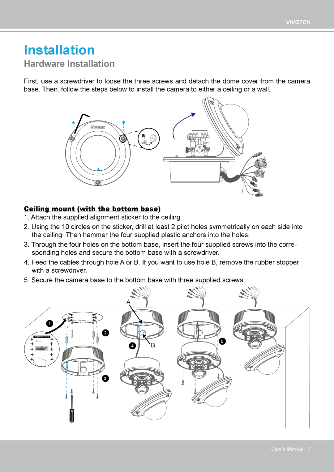 Vivotek FD8361 user manual Hardware Installation 