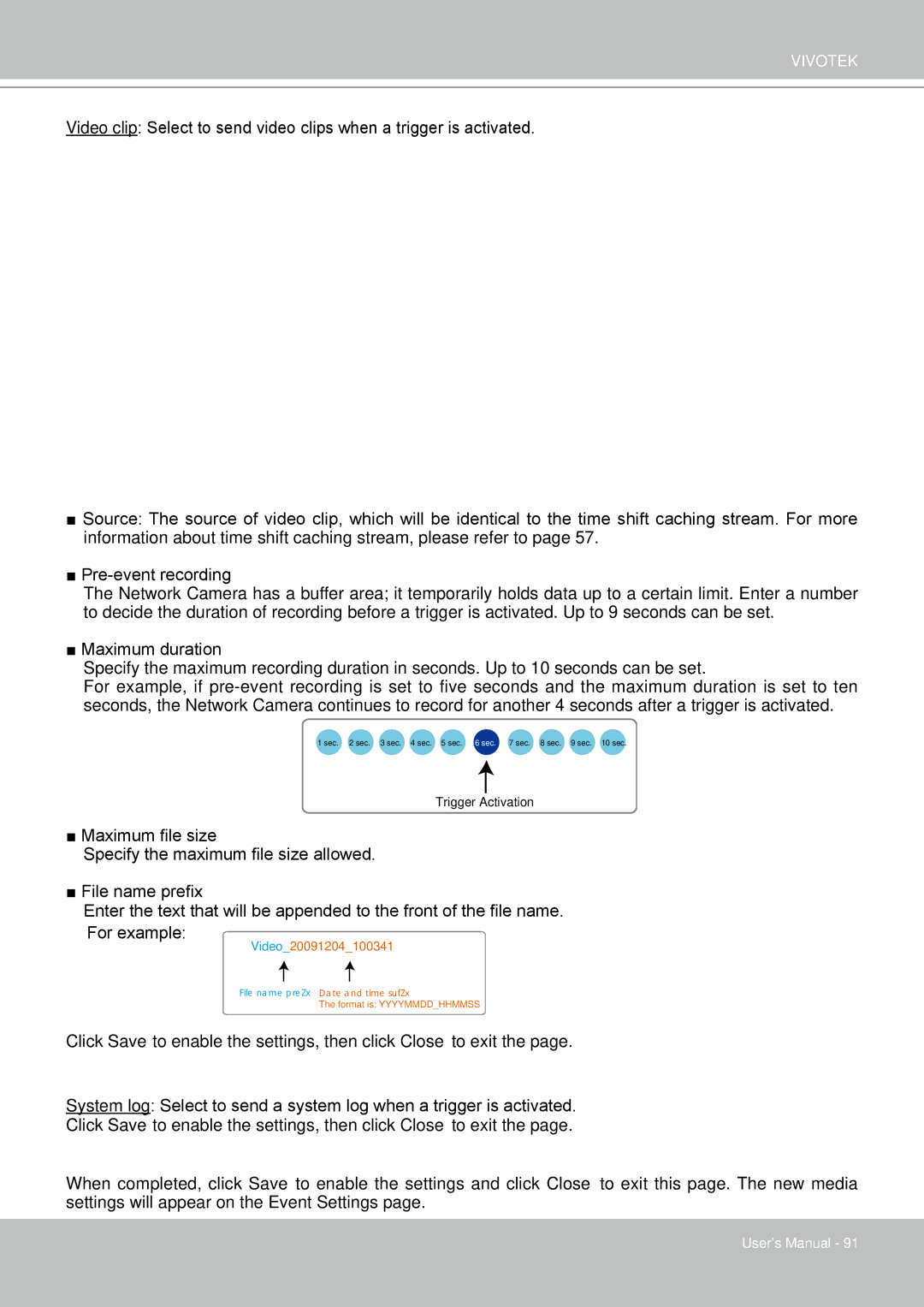 Vivotek FD8361 user manual For example 