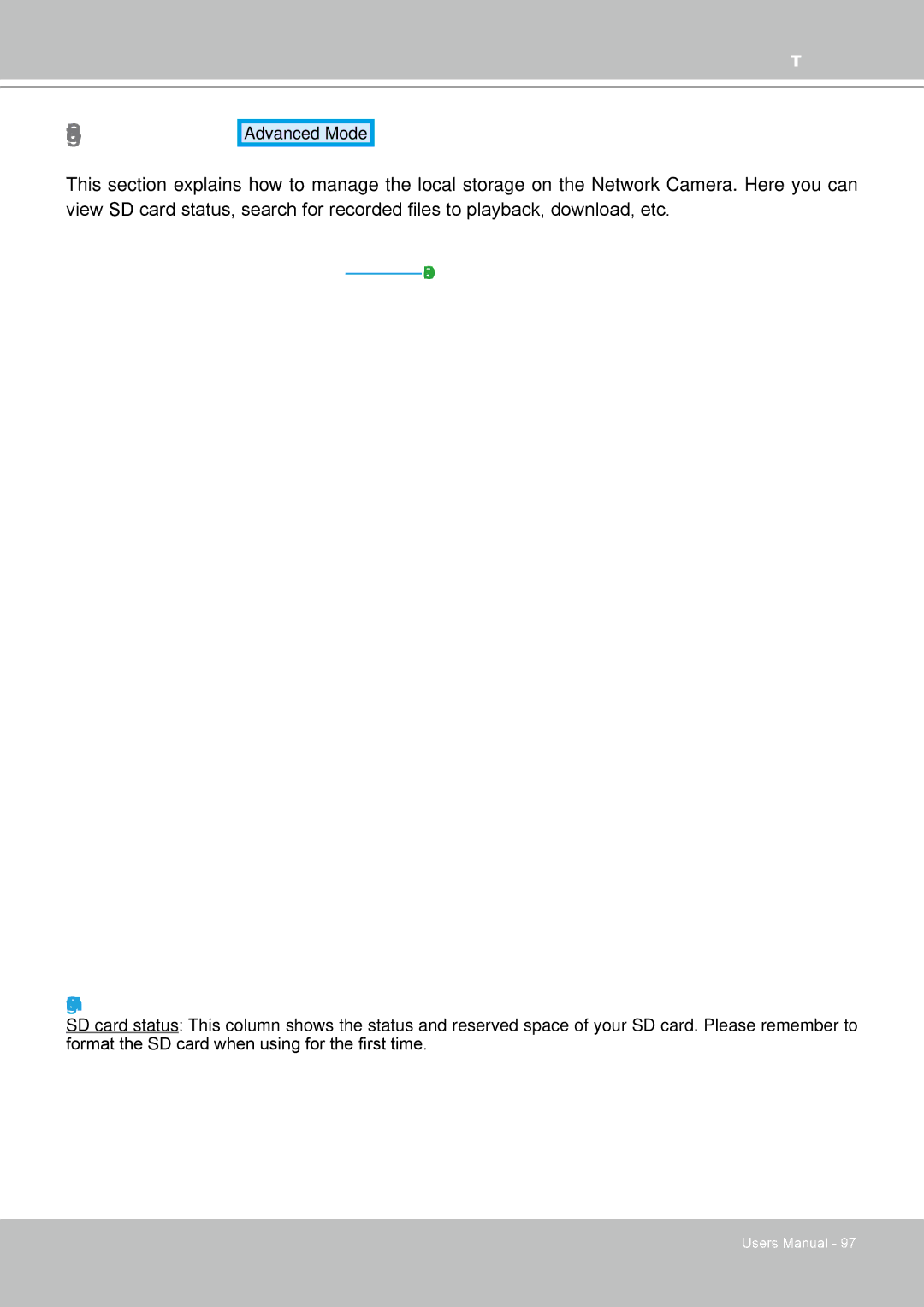 Vivotek FD8361 user manual Local Storage, SD Card Management 