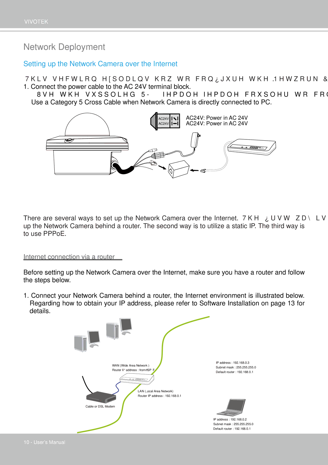 Vivotek FD8361L manual Network Deployment, Setting up the Network Camera over the Internet 