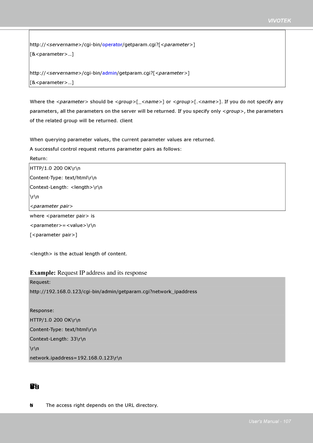 Vivotek FD8361L manual Set Server Parameter Values, Parameter pair 