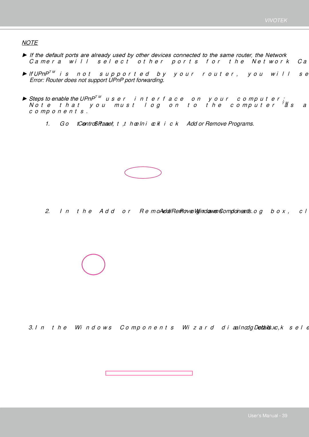 Vivotek FD8361L manual Error Router does not support UPnP port forwarding 