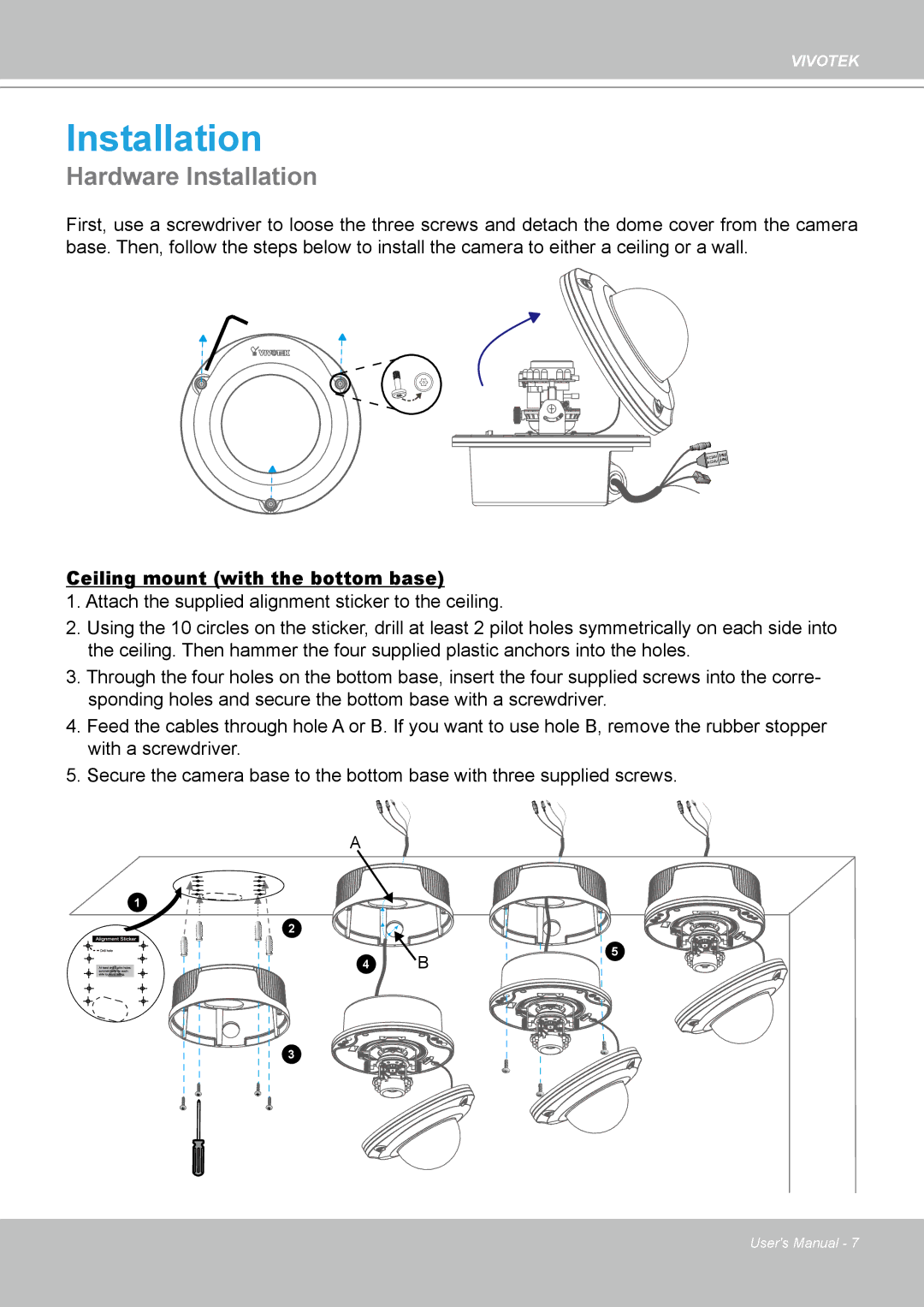 Vivotek FD8361L manual Hardware Installation 