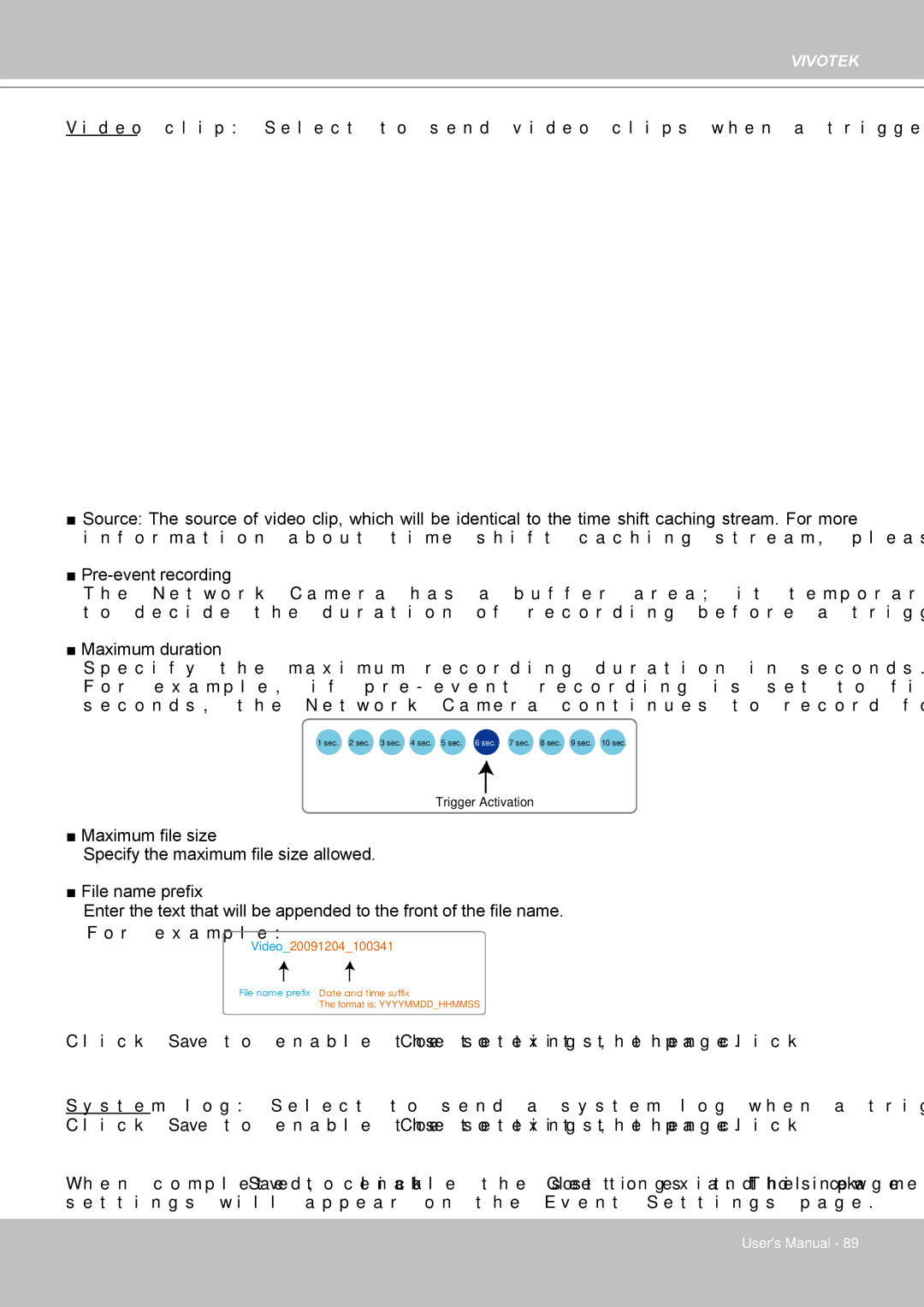 Vivotek FD8361L manual For example 