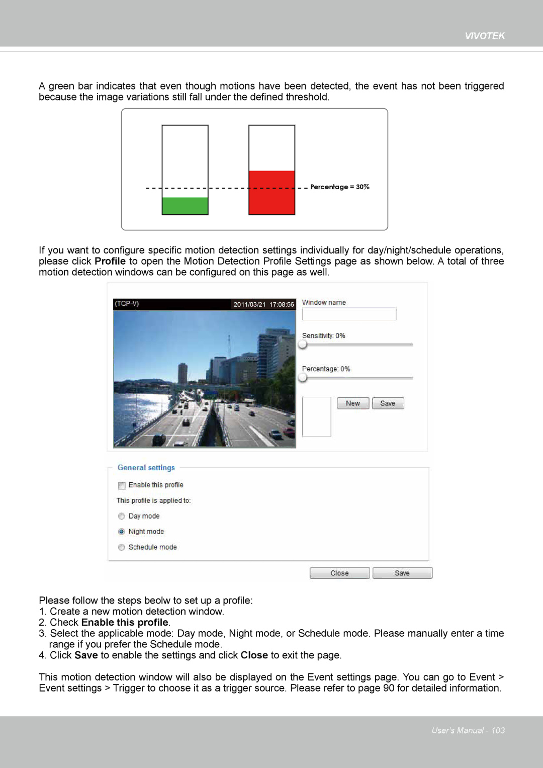 Vivotek 62E, FD8362 manual Check Enable this profile 