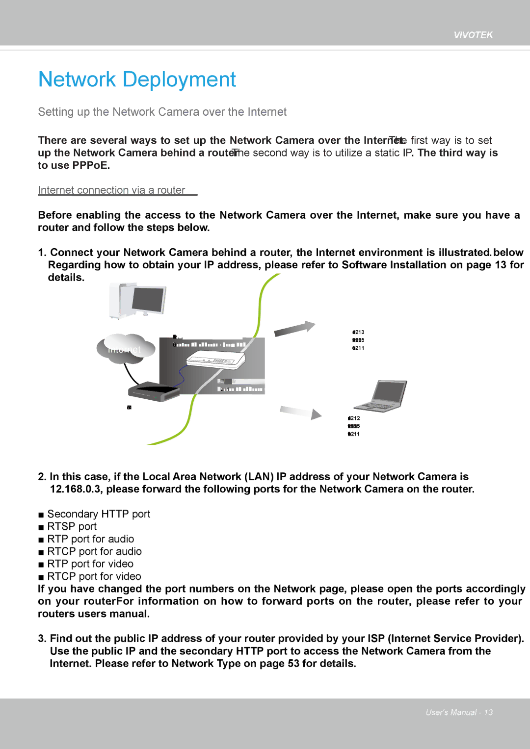 Vivotek 62E, FD8362 manual Network Deployment 