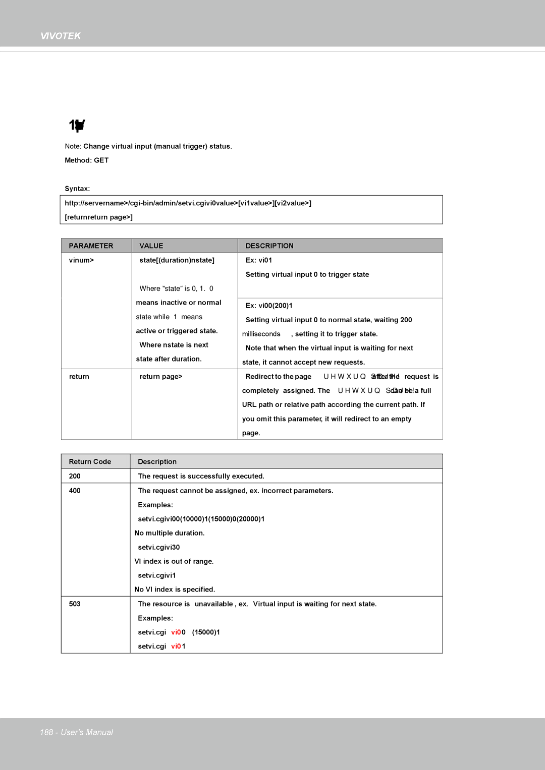 Vivotek FD8362, 62E manual Virtual input capability.nvi 