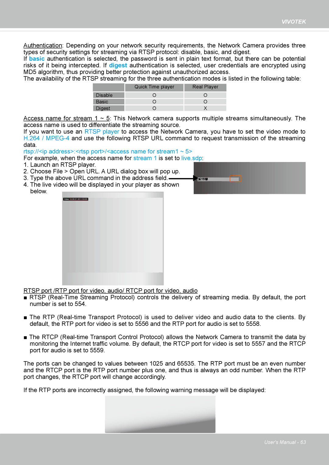 Vivotek 62E, FD8362 manual Disable Basic Digest 