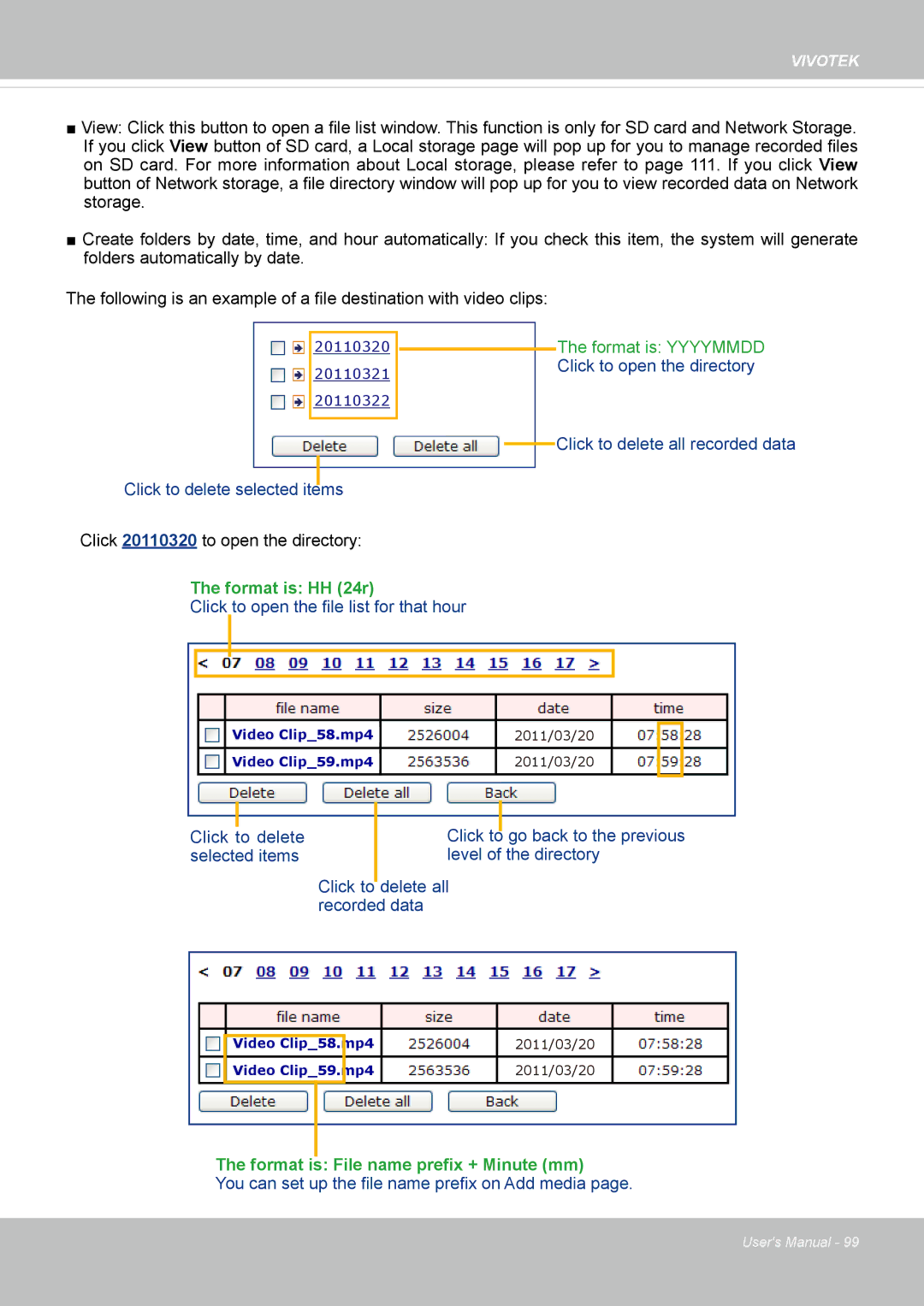 Vivotek 62E, FD8362 manual Format is HH 24r 