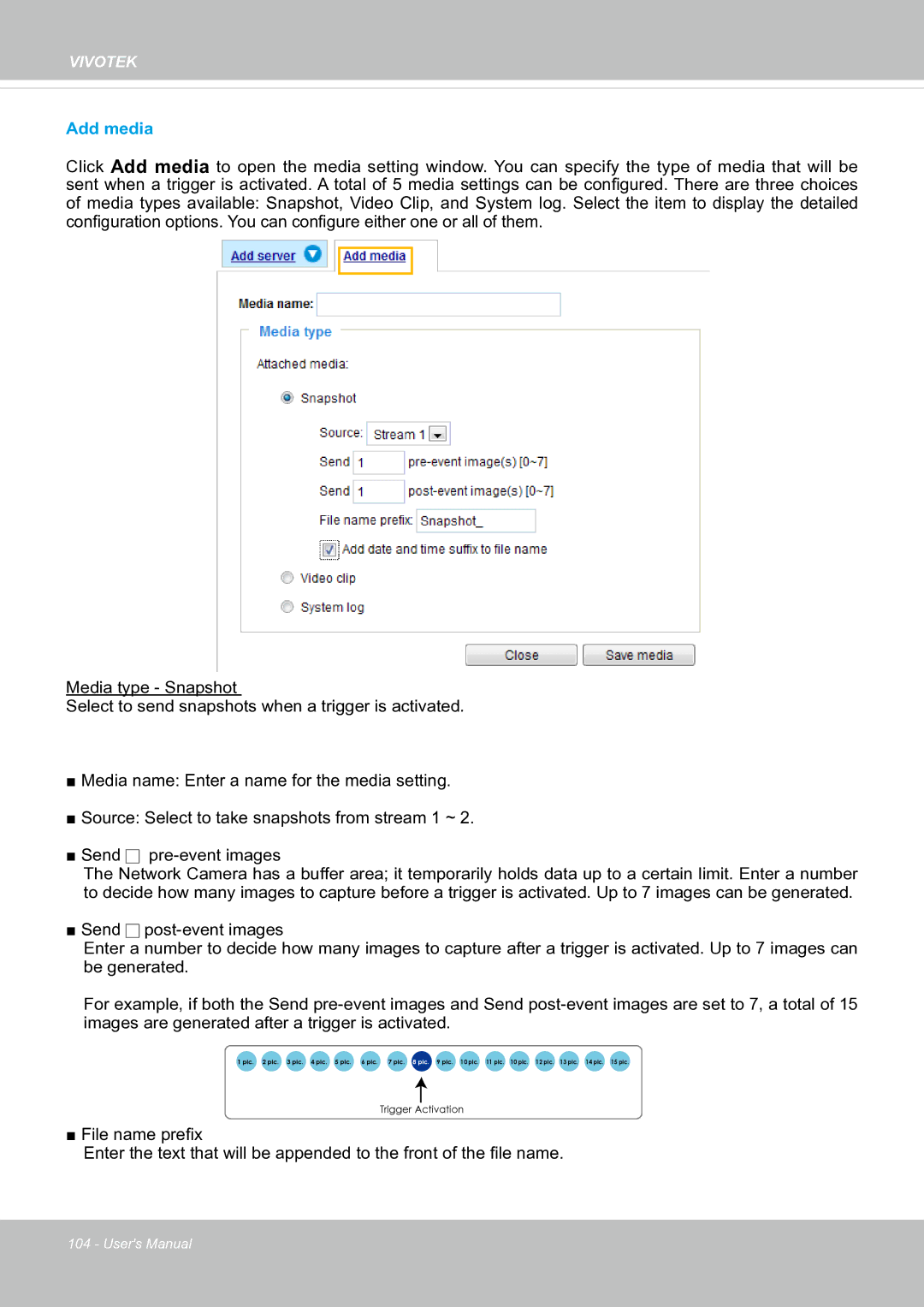 Vivotek fd8363 user manual Add media 