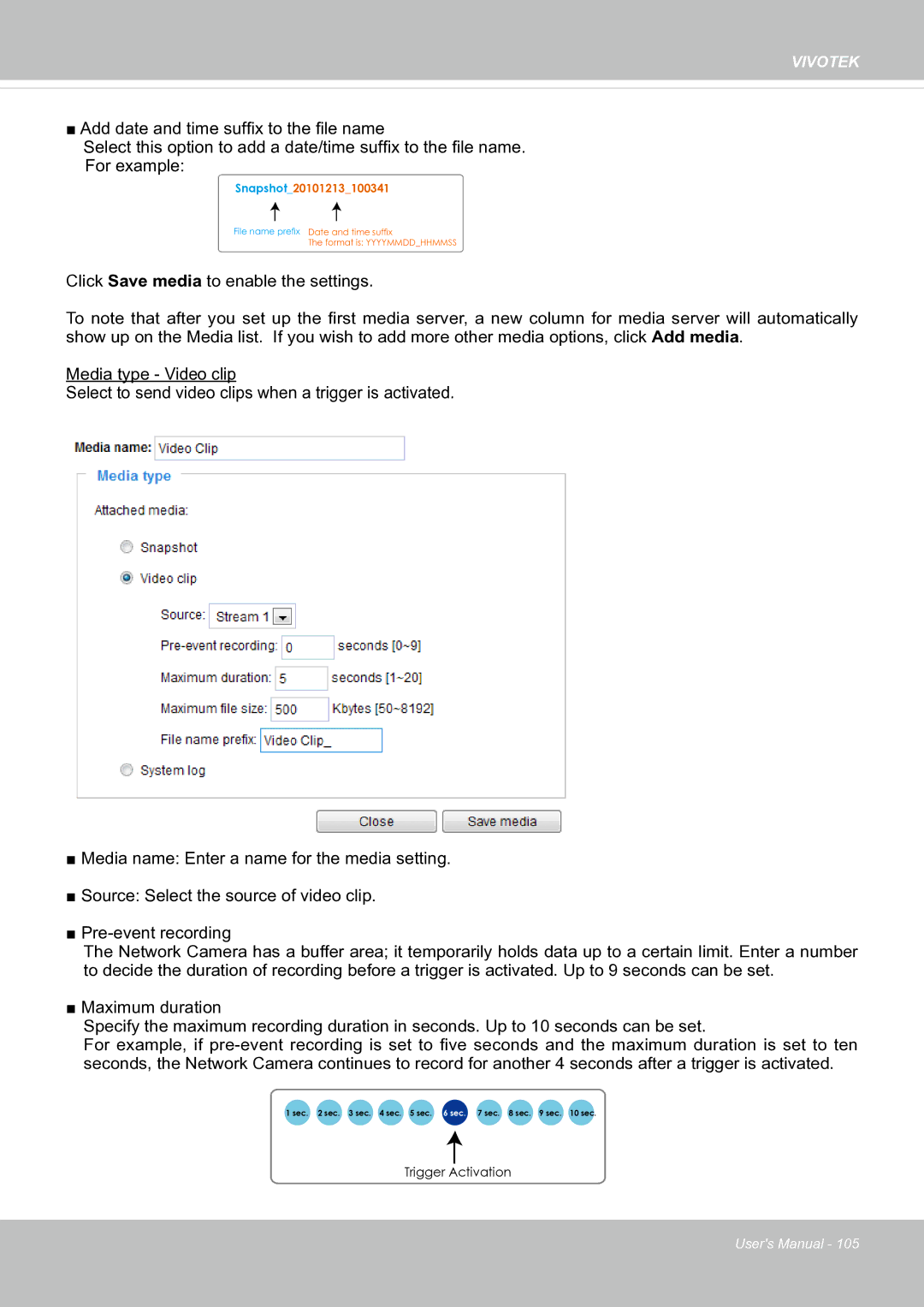 Vivotek fd8363 user manual Trigger Activation 