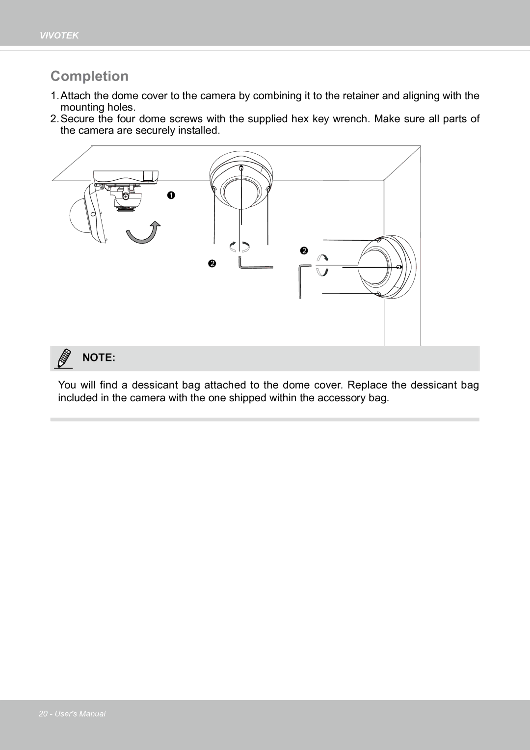 Vivotek fd8363 user manual Completion 