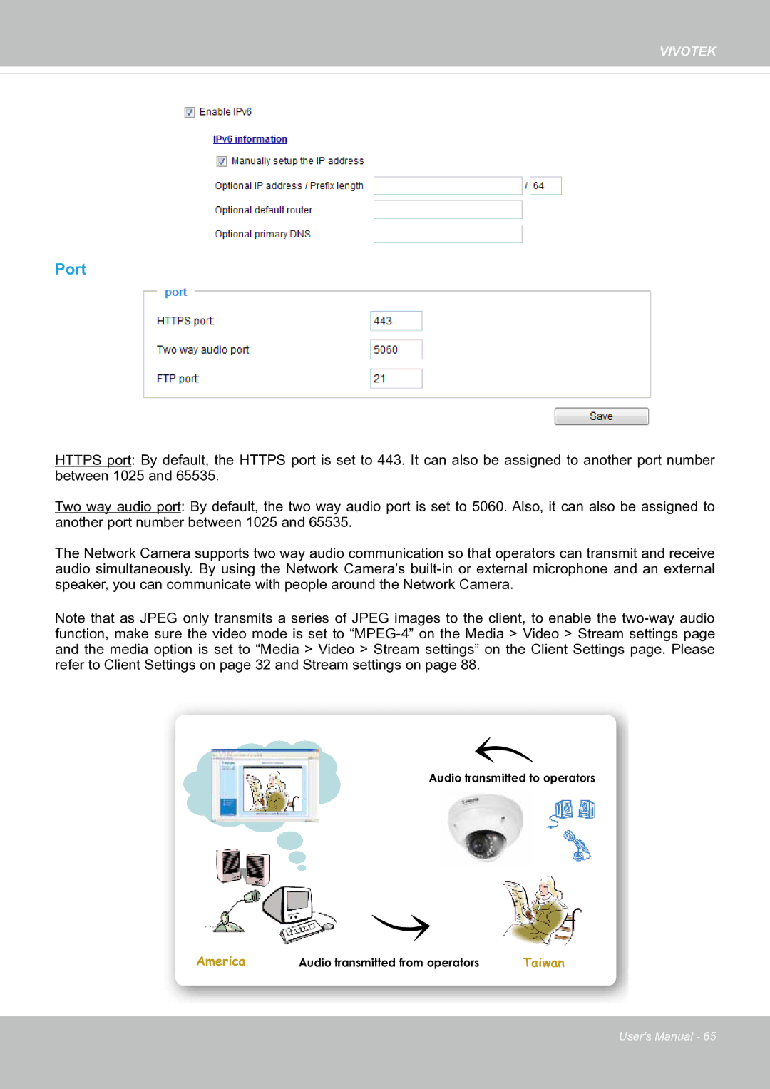 Vivotek fd8363 user manual Port 