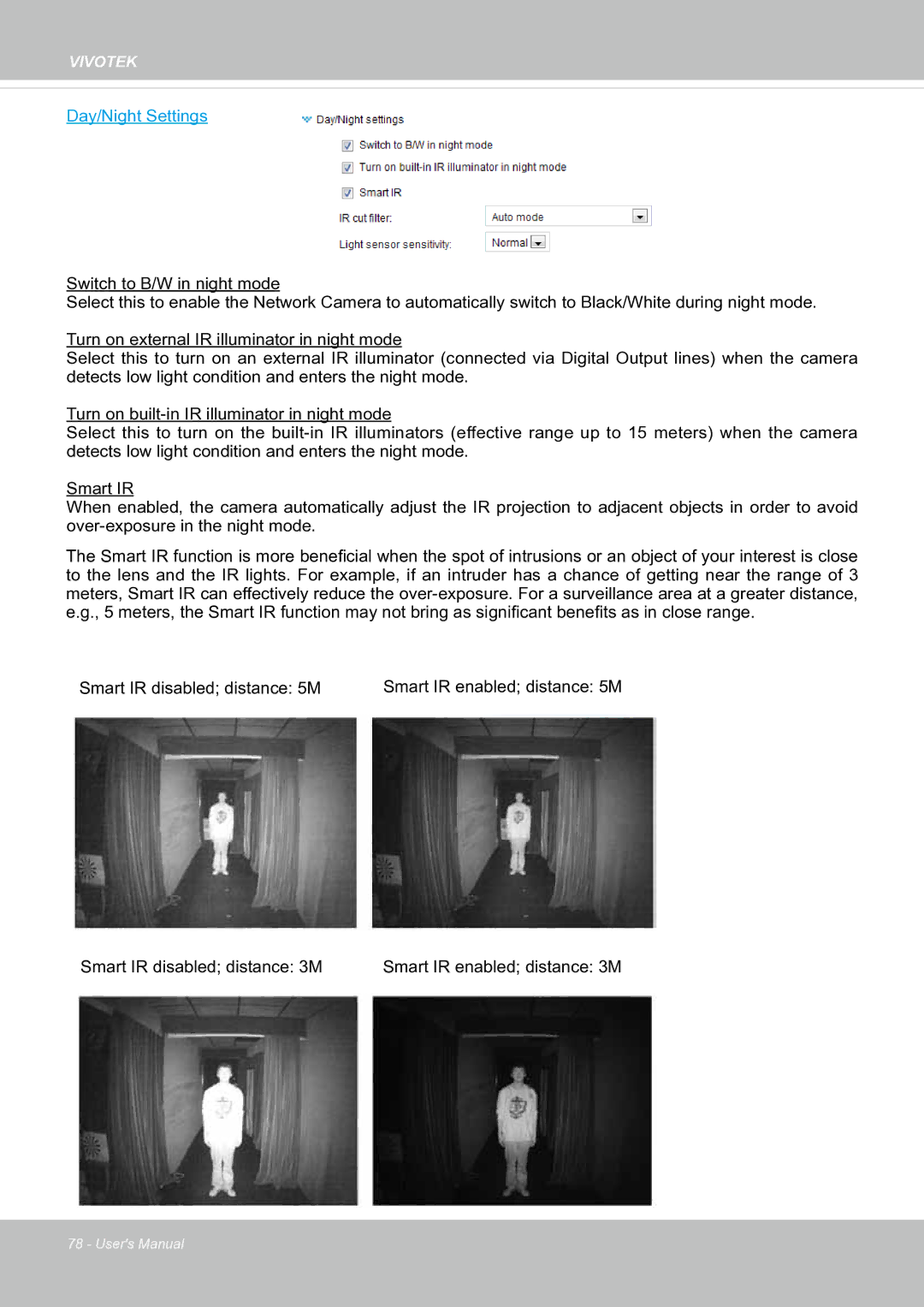 Vivotek fd8363 user manual Day/Night Settings 