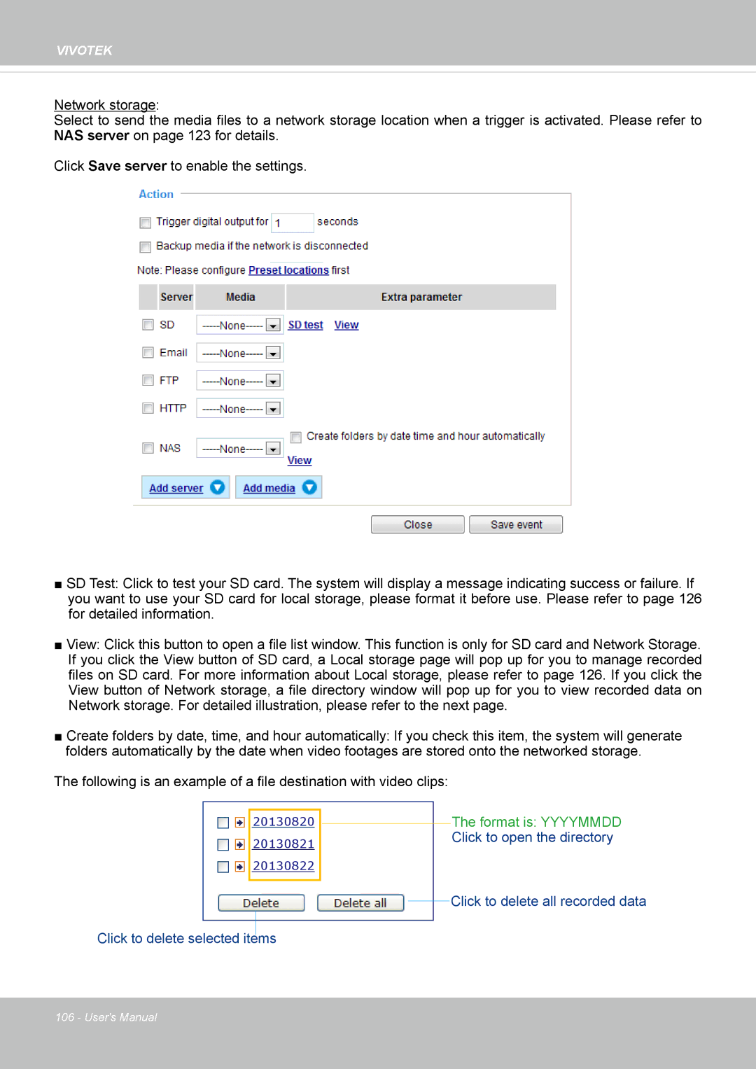 Vivotek FD8365EHV user manual Format is Yyyymmdd 