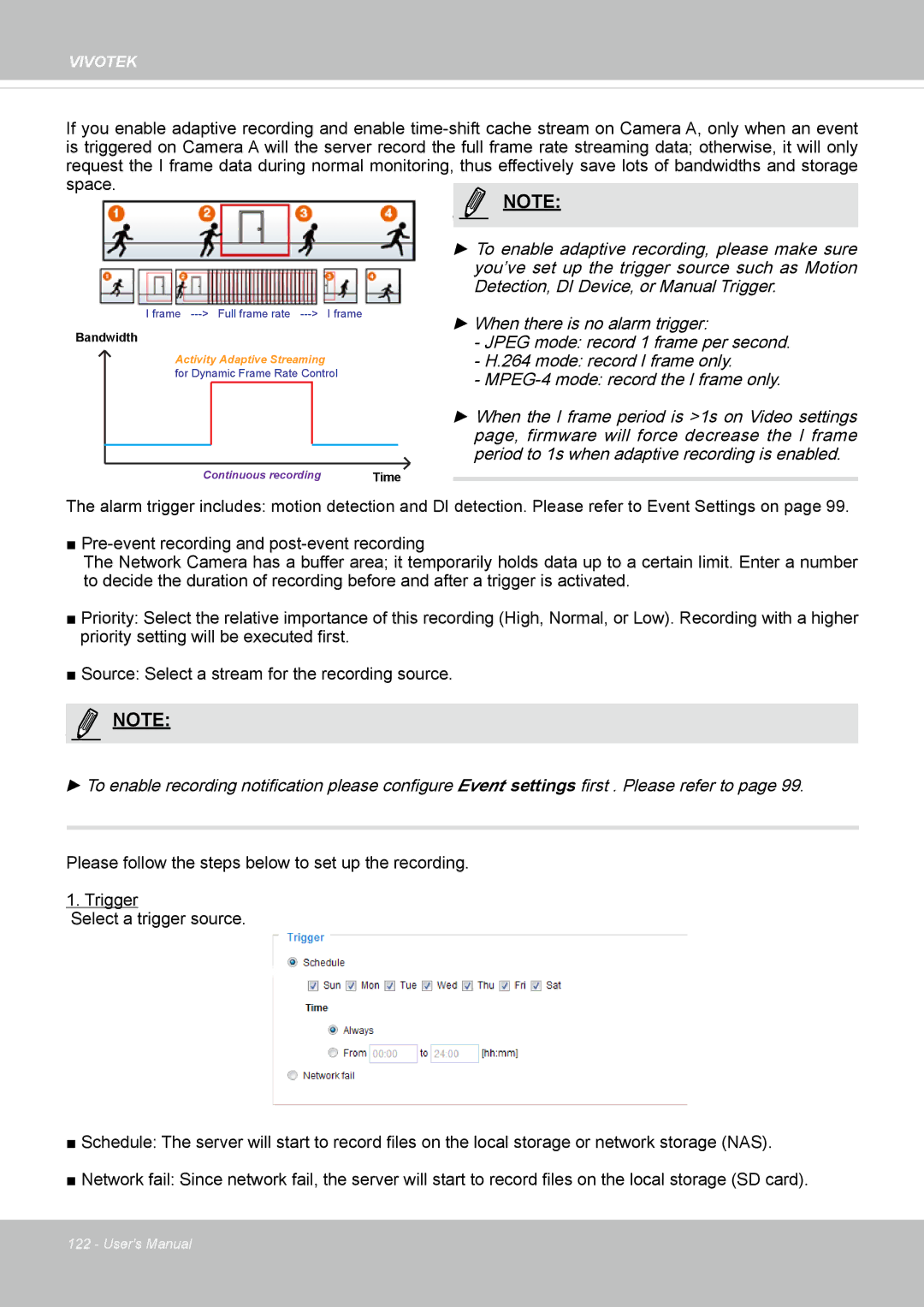 Vivotek FD8365EHV user manual Continuous recording 