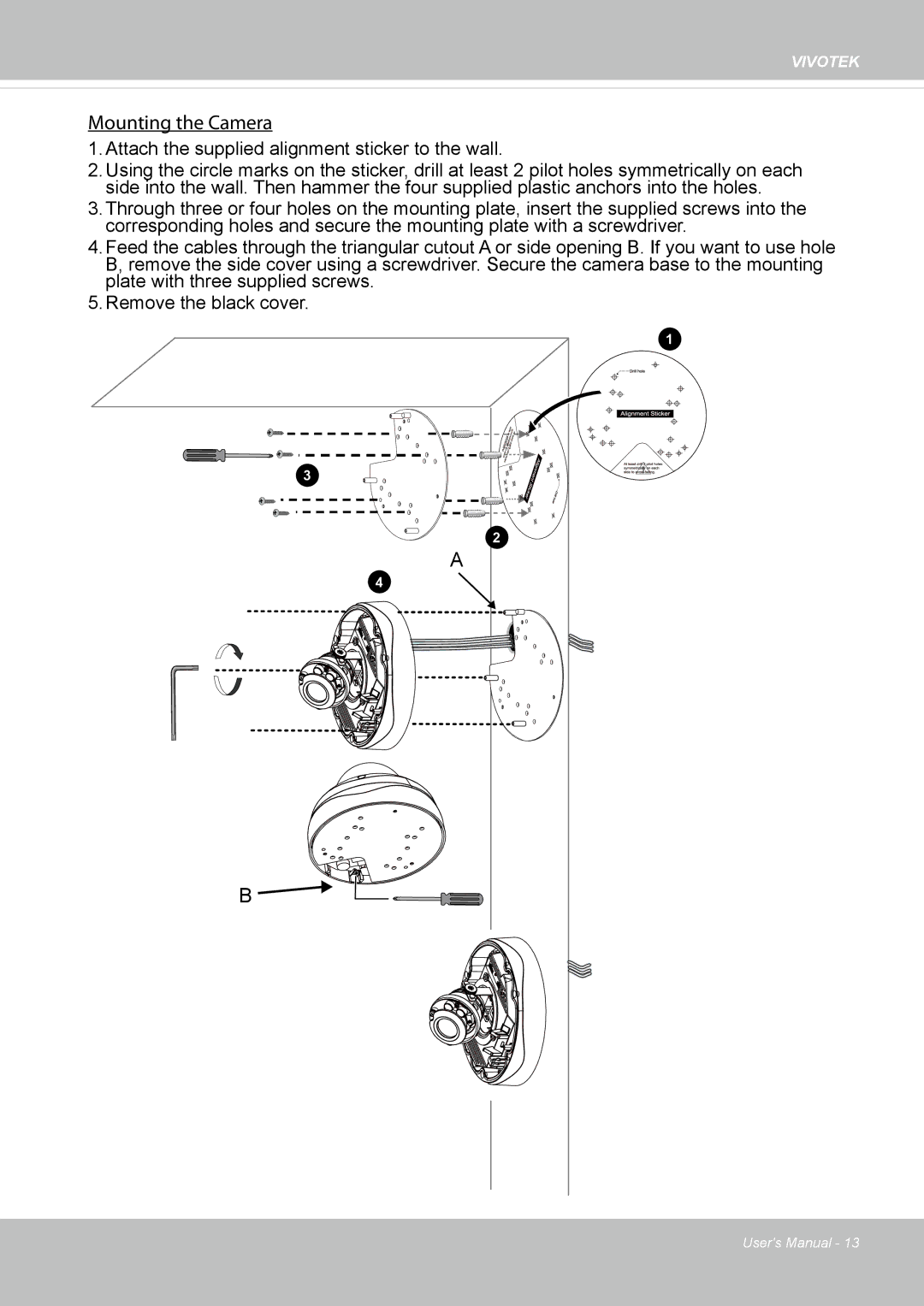 Vivotek FD8365EHV user manual Mounting the Camera 