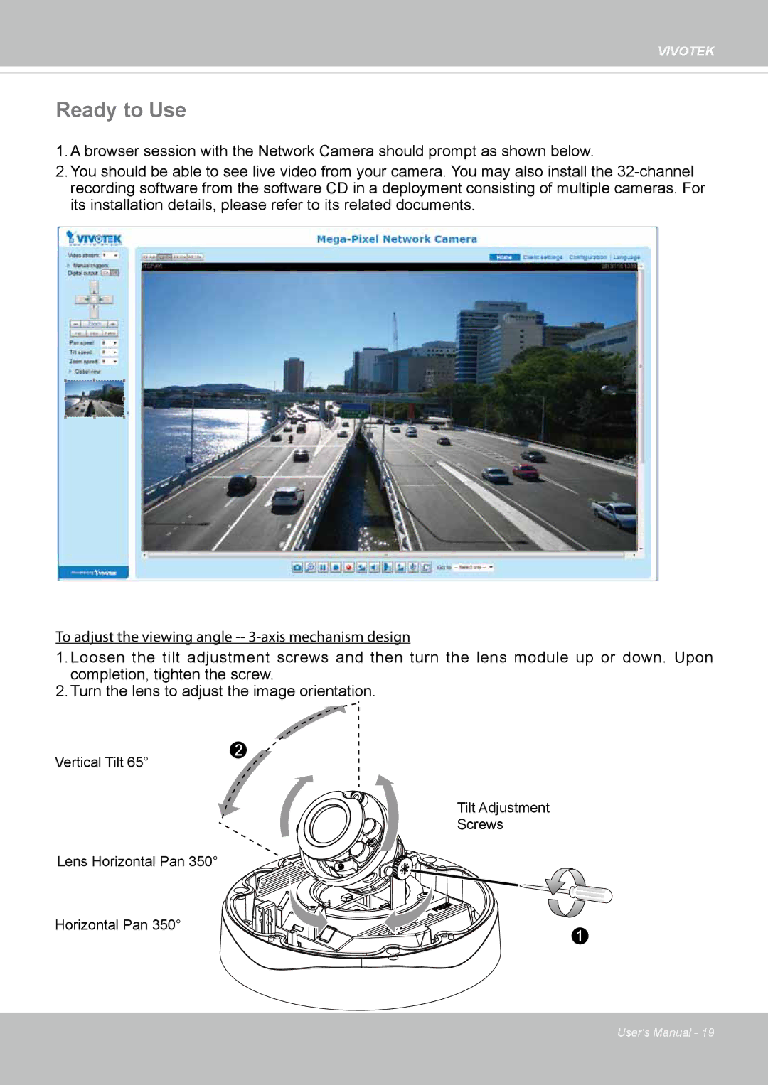 Vivotek FD8365EHV user manual Ready to Use 