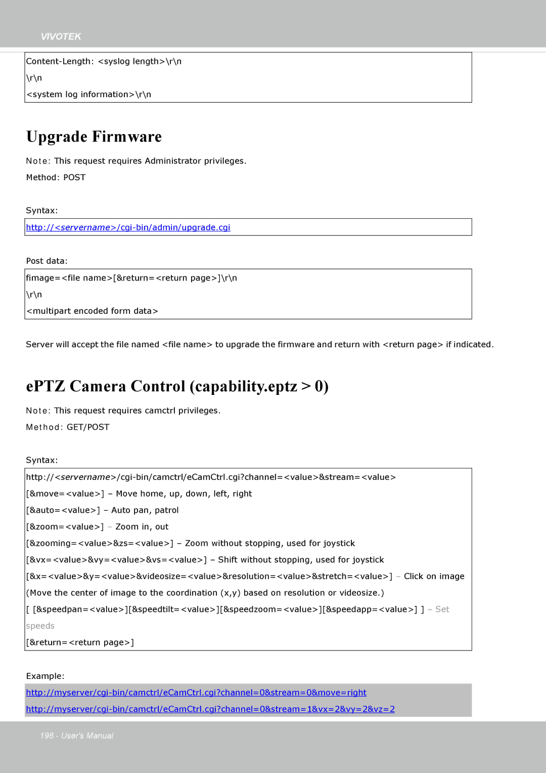 Vivotek FD8365EHV user manual Upgrade Firmware, EPTZ Camera Control capability.eptz 