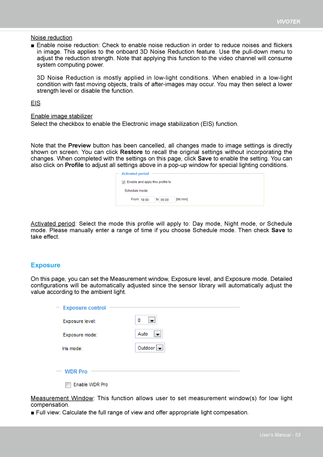 Vivotek FD8365EHV user manual Exposure, Eis 