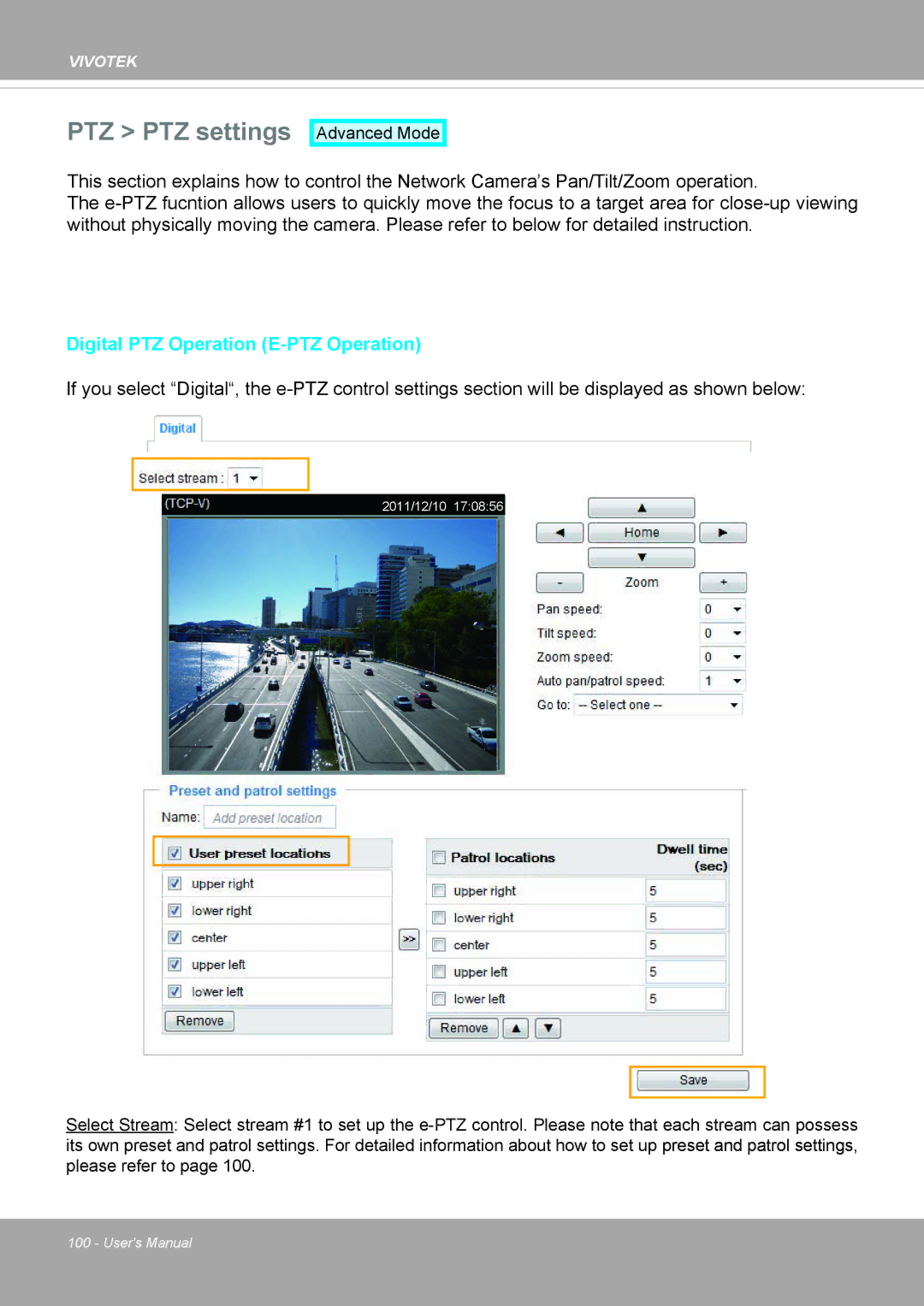 Vivotek FD8371EV user manual PTZ PTZ settings, Digital PTZ Operation E-PTZ Operation 