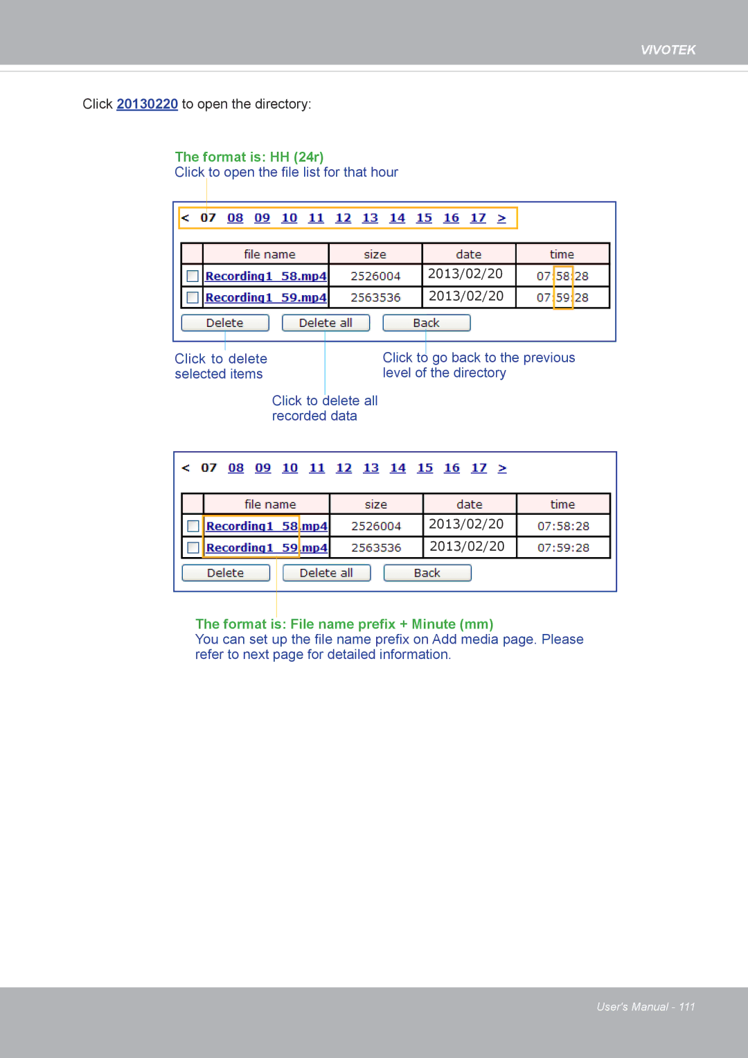 Vivotek FD8371EV user manual Format is HH 24r 