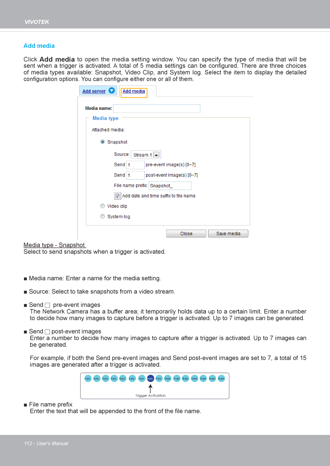 Vivotek FD8371EV user manual Add media 