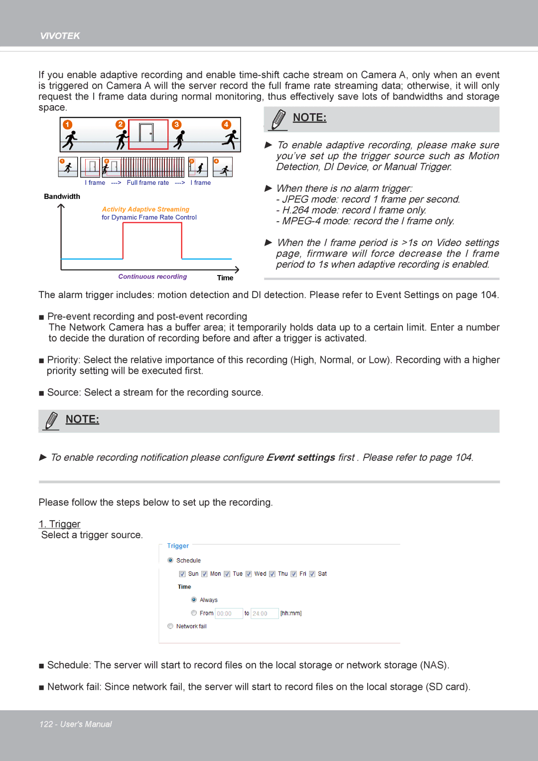 Vivotek FD8371EV user manual Continuous recording 