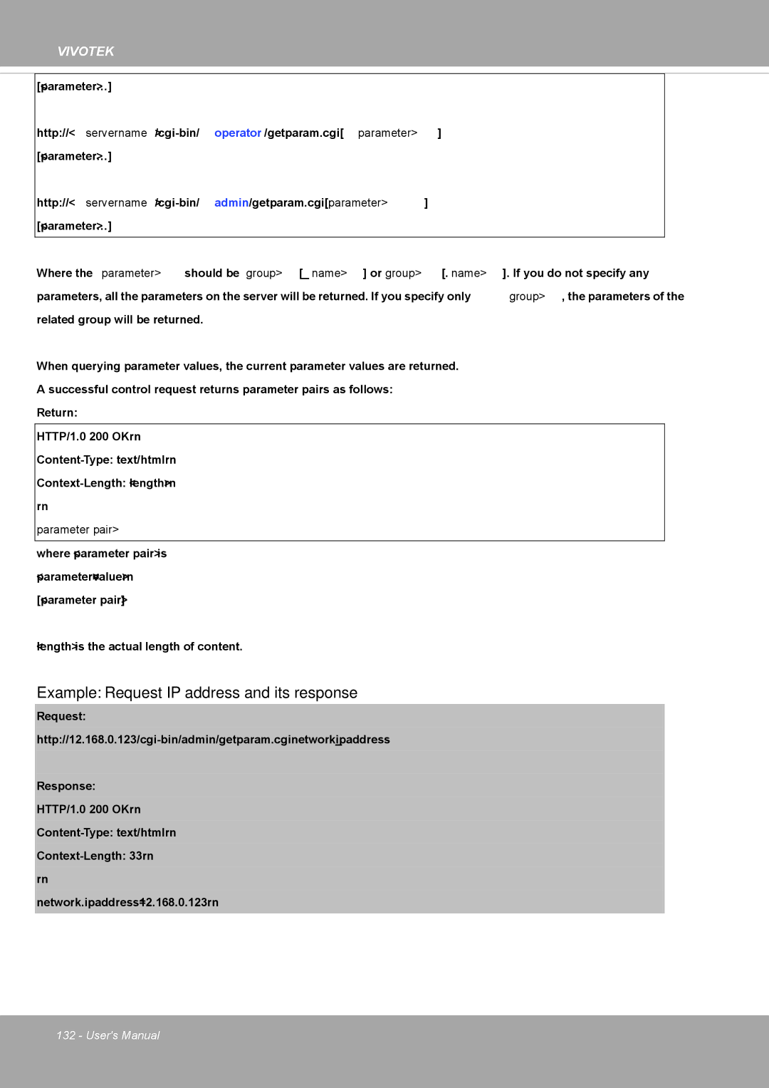 Vivotek FD8371EV user manual Example Request IP address and its response 