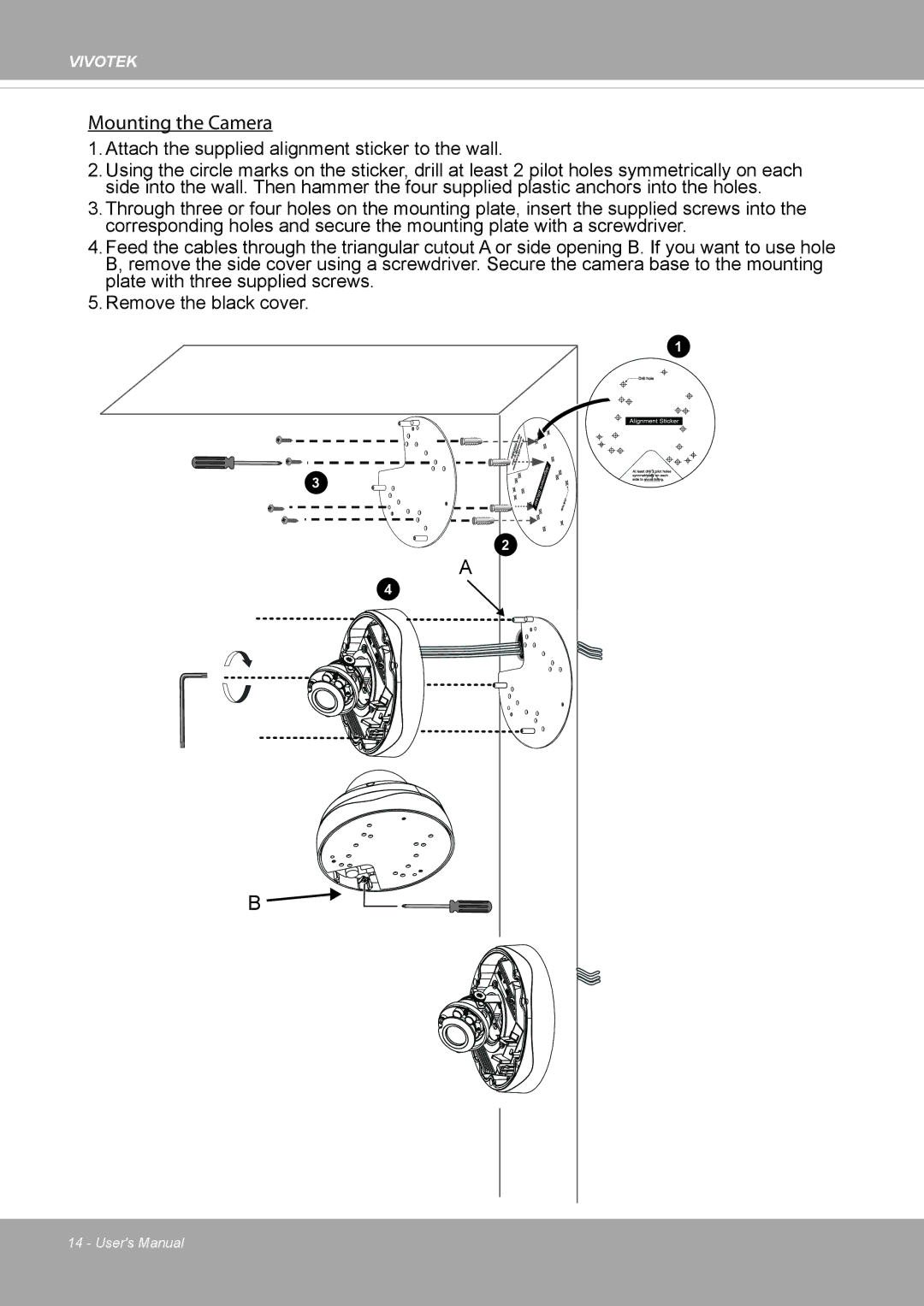 Vivotek FD8371EV user manual Mounting the Camera 